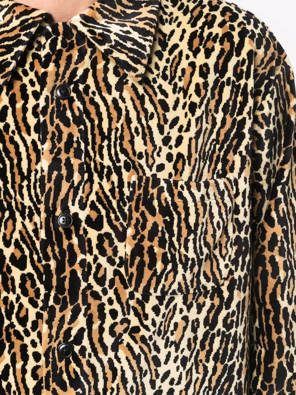 cheetah graphic shirt jacket - 5