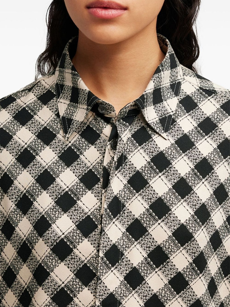 checked double topstitching shirt 7
