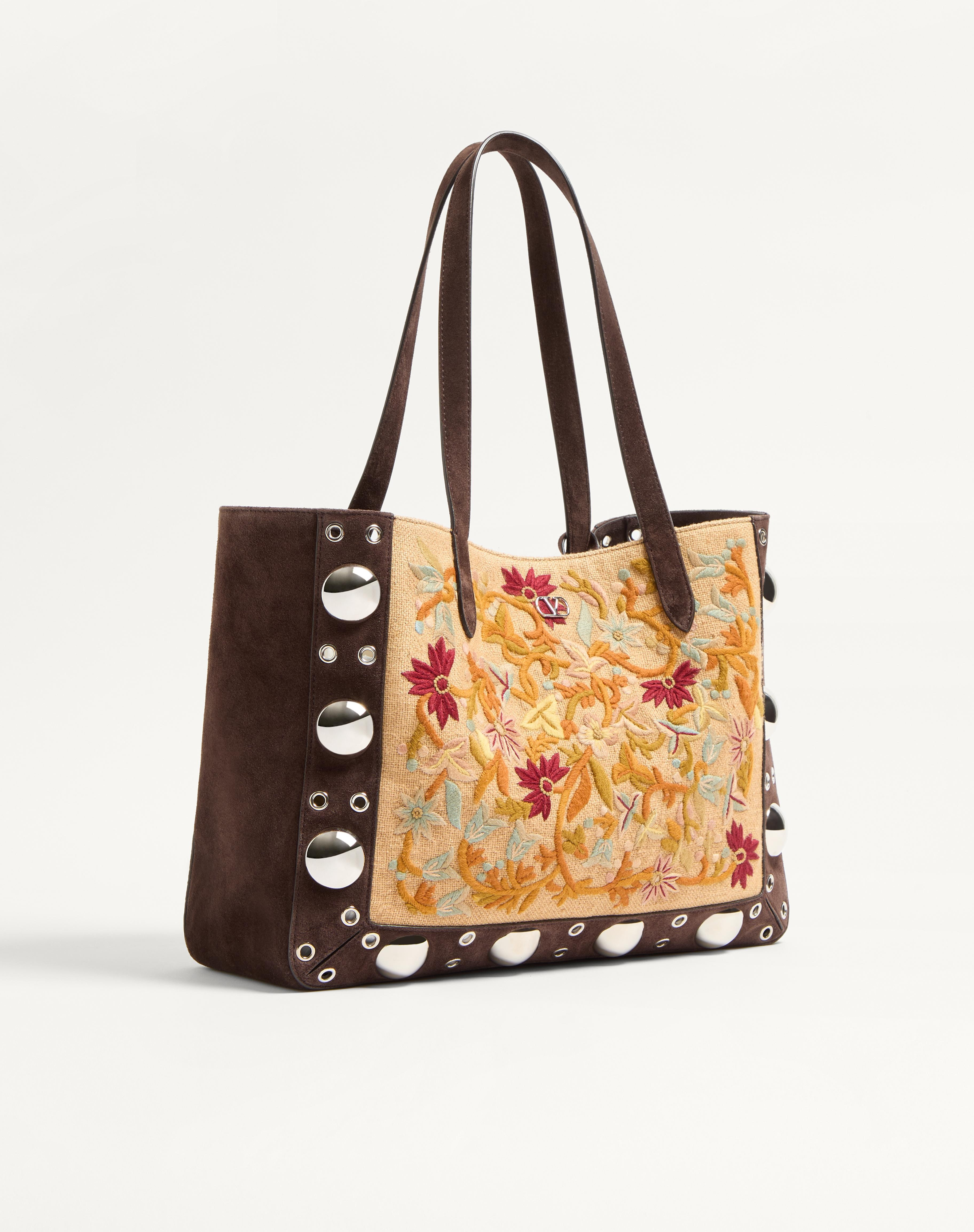 VALENTINO GARAVANI NELLCÔTE MEDIUM EMBROIDERED SHOPPING BAG - 3