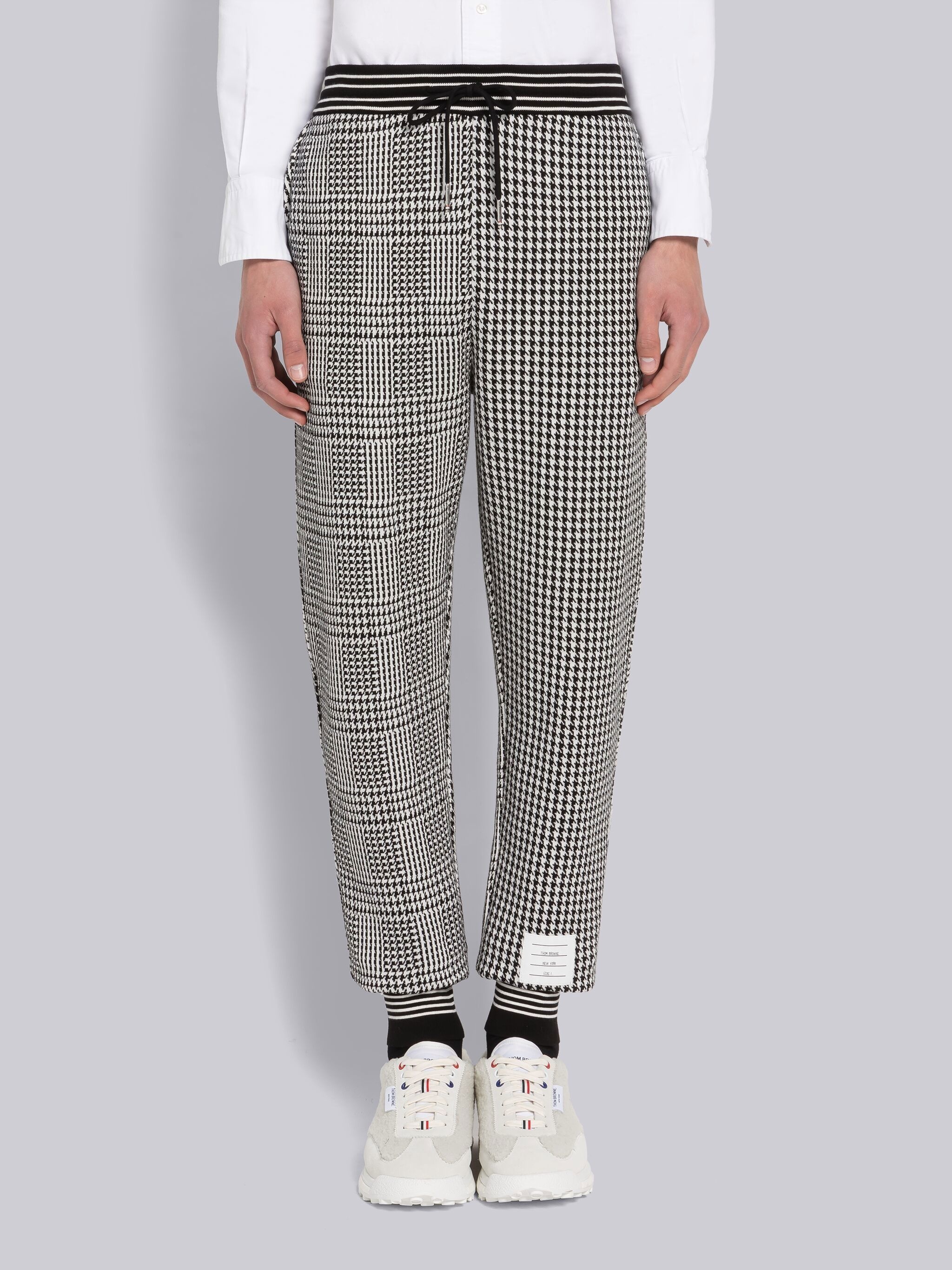 Houndstooth Cotton Sweatpants - 1