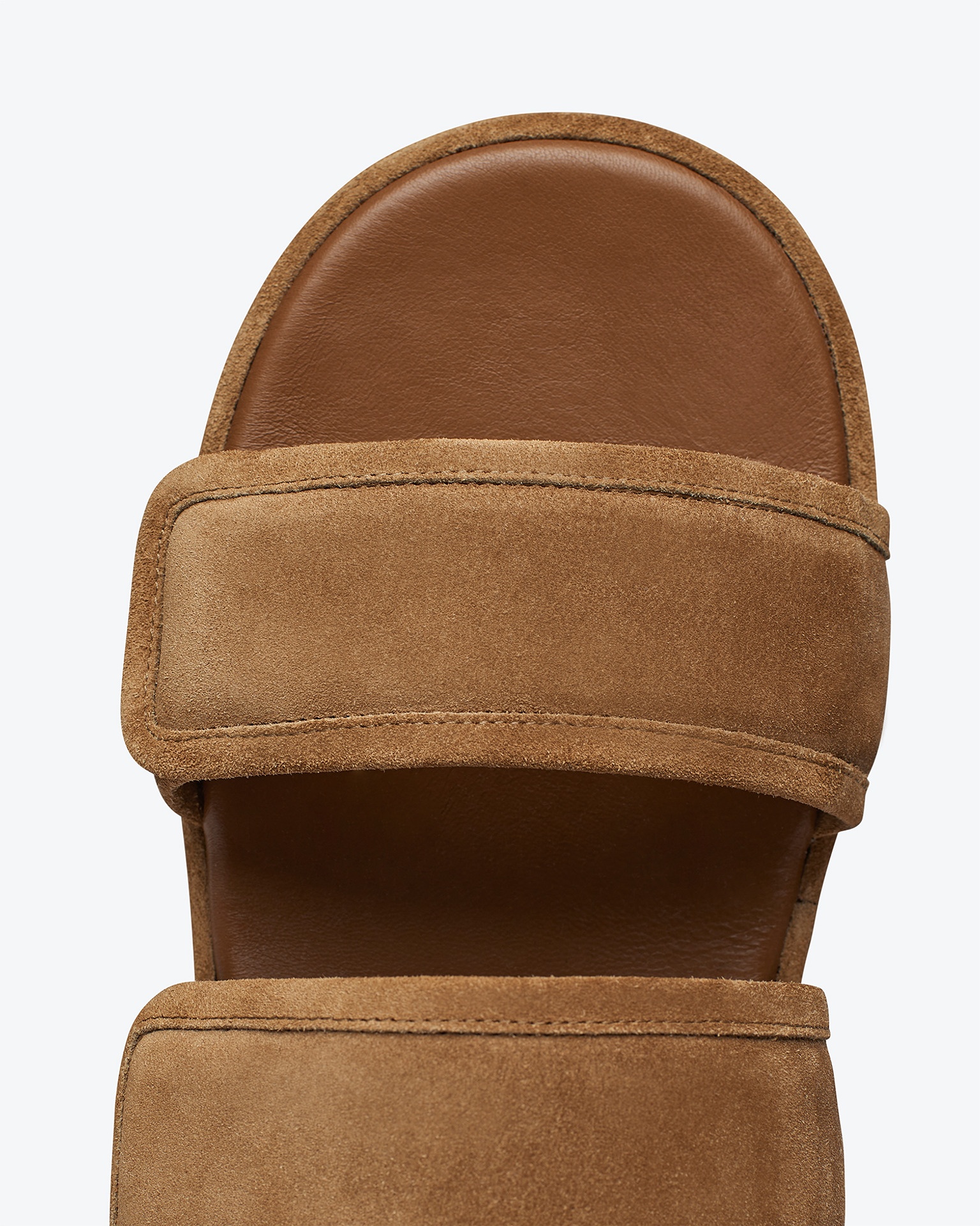 TARRUS MENS - Rounded toe padded flat sandals - Desert suede - 3