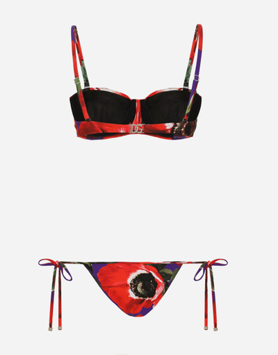 Dolce & Gabbana Triangle bikini with anemone print outlook