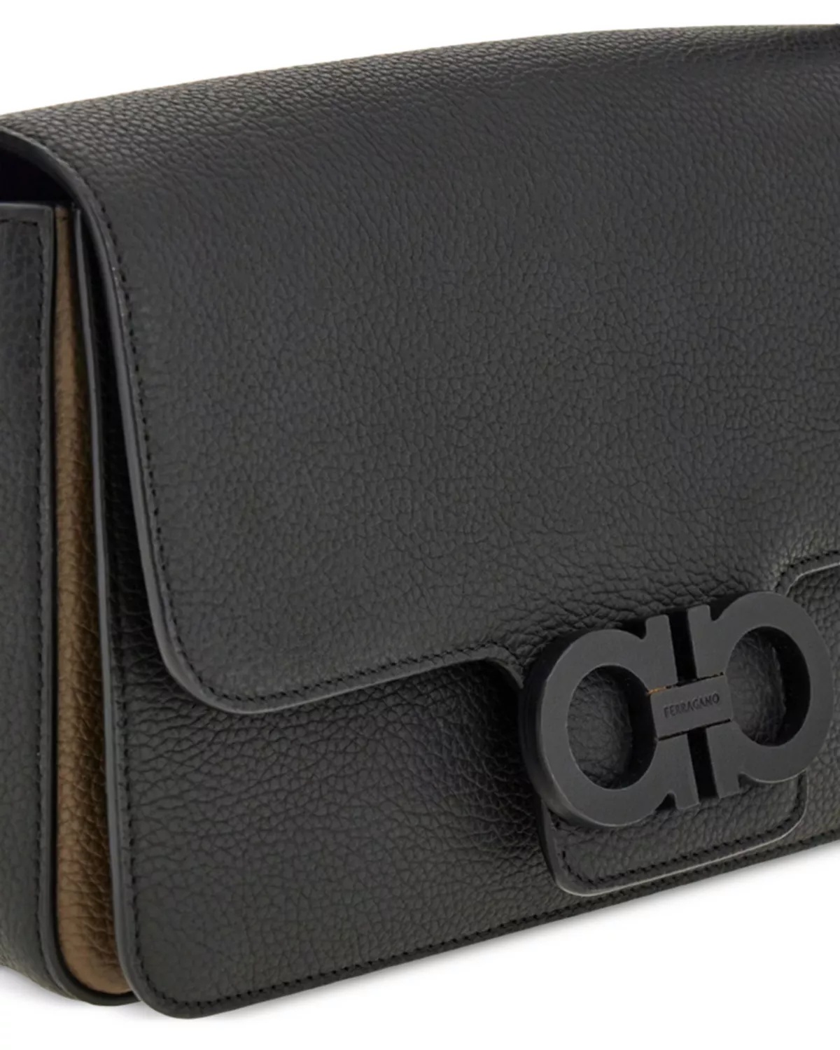 Double Gancini Leather Shoulder Bag - 7