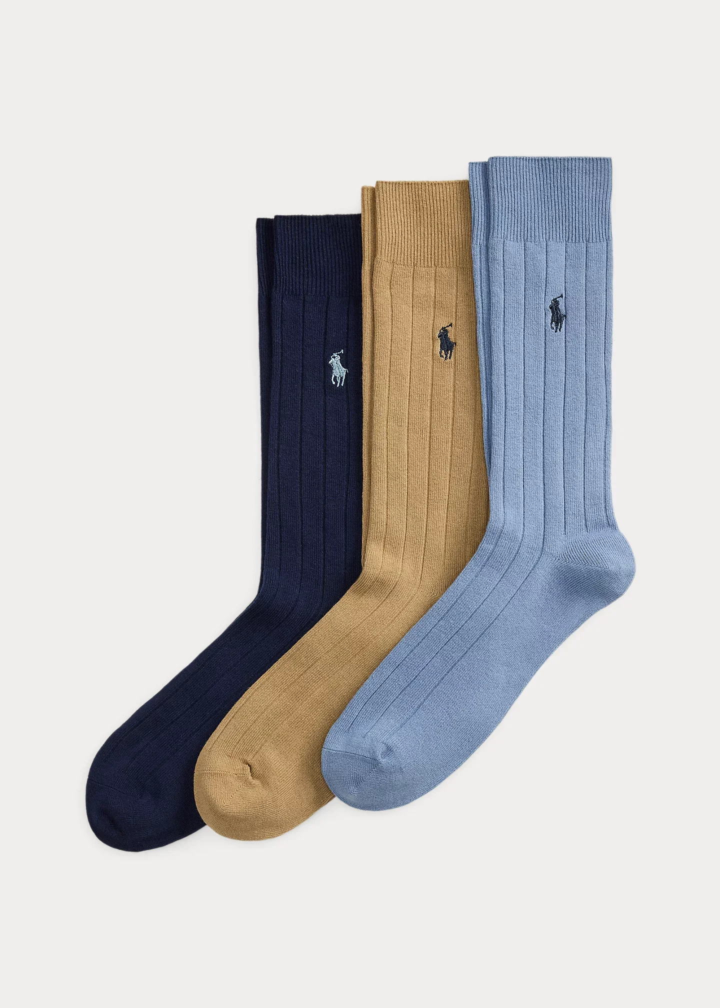 Ribbed Cotton-Blend Trouser Sock 3-Pack - 1