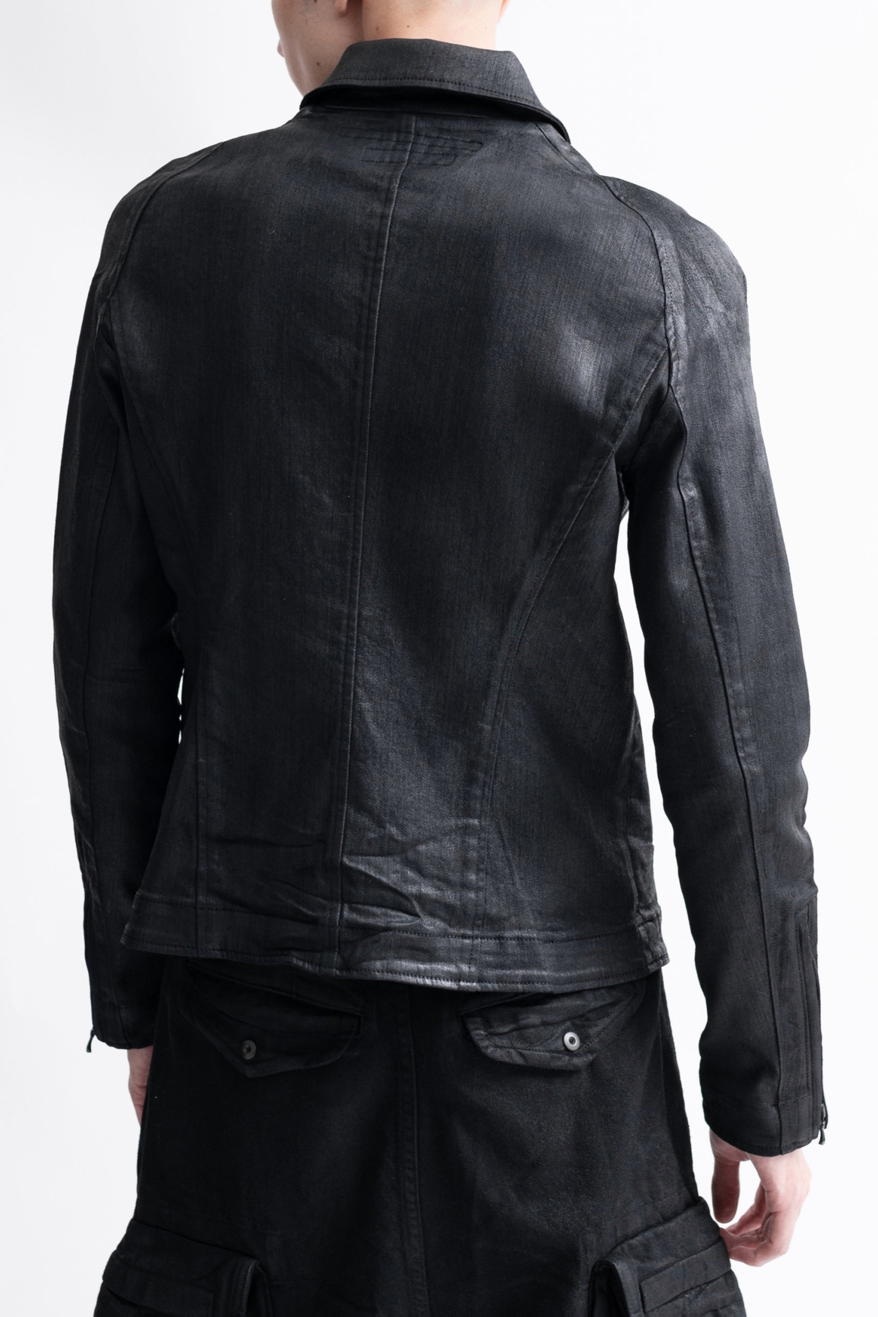 STRETCH DENIM BLOUSON / BLK WAX - 3