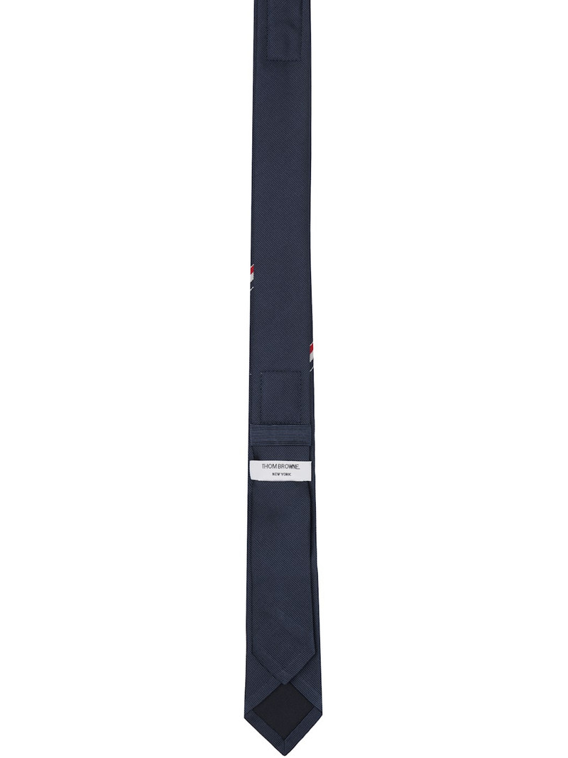 Thom Browne Navy Jacquard Goose Icon Tie outlook