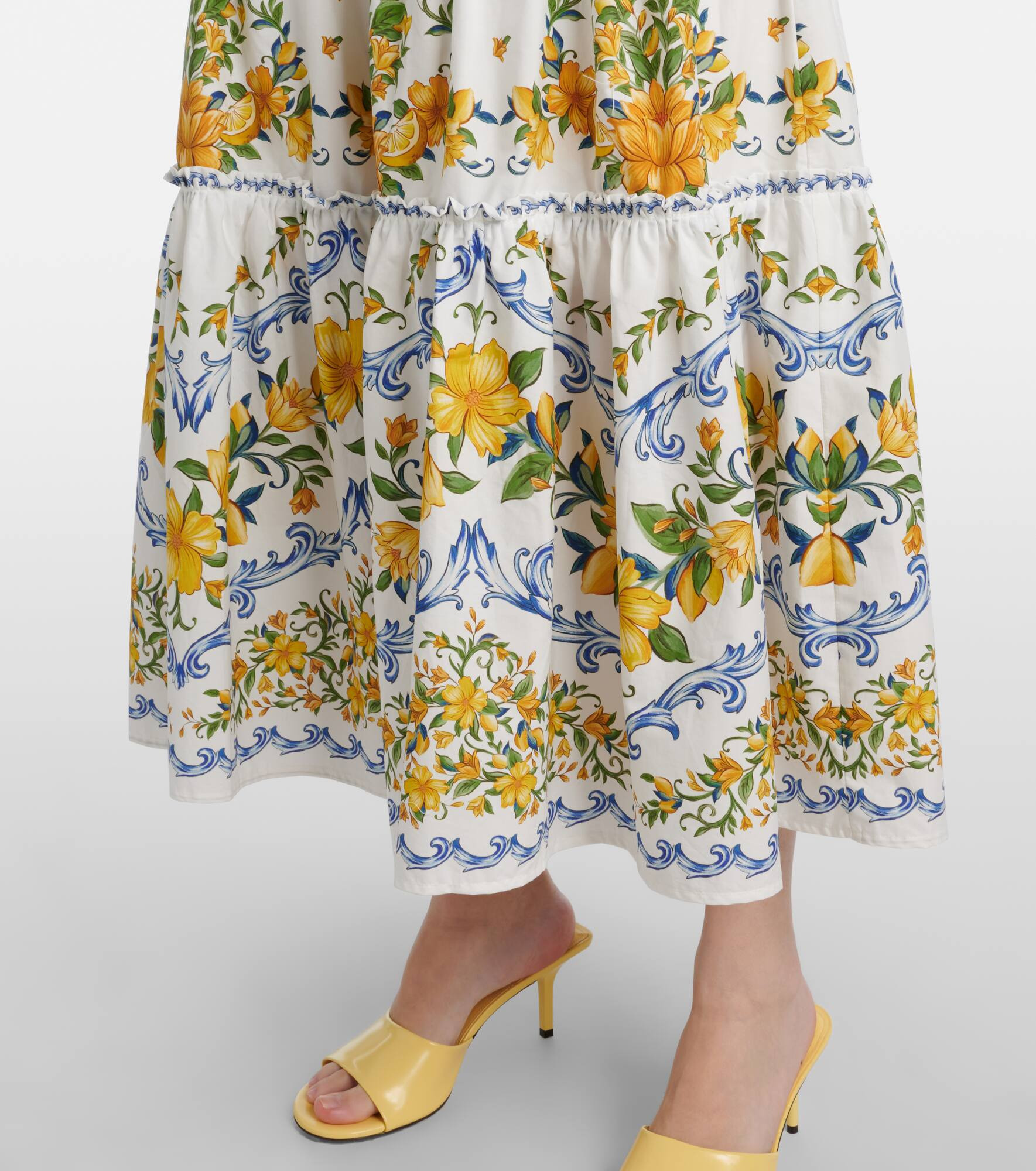 Printed cotton midi dress - 5