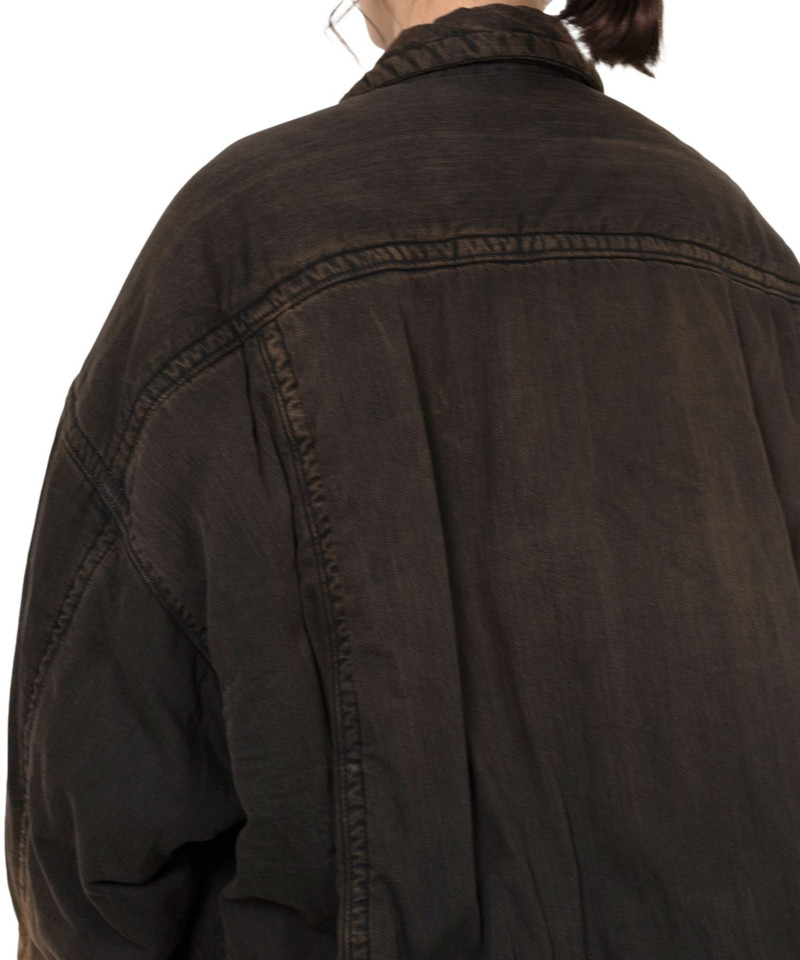 Roll-up Hem Puffer Denim Jacket 9