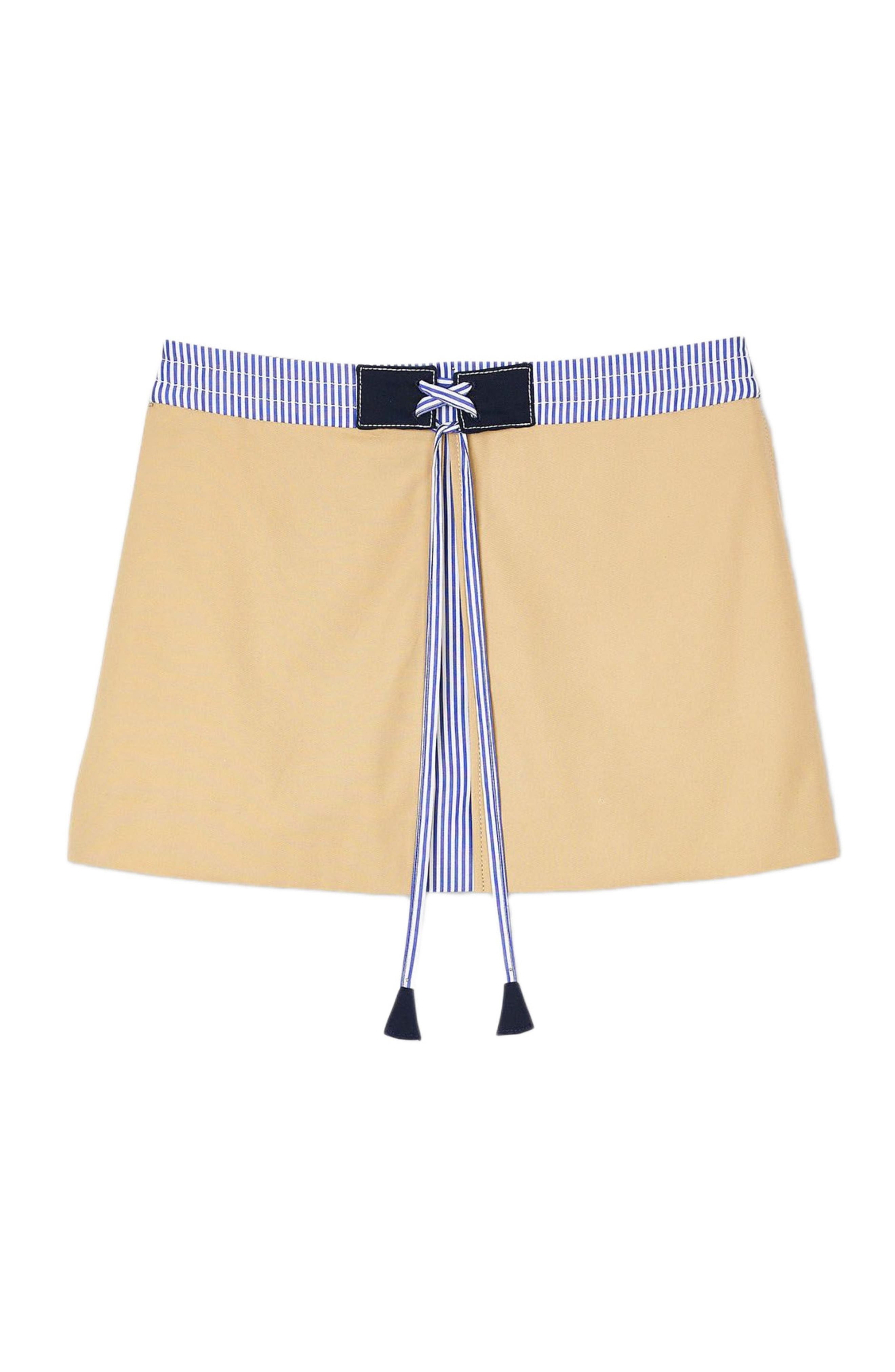 SANDRO Short dual-material skirt in Beige at Nordstrom - 5