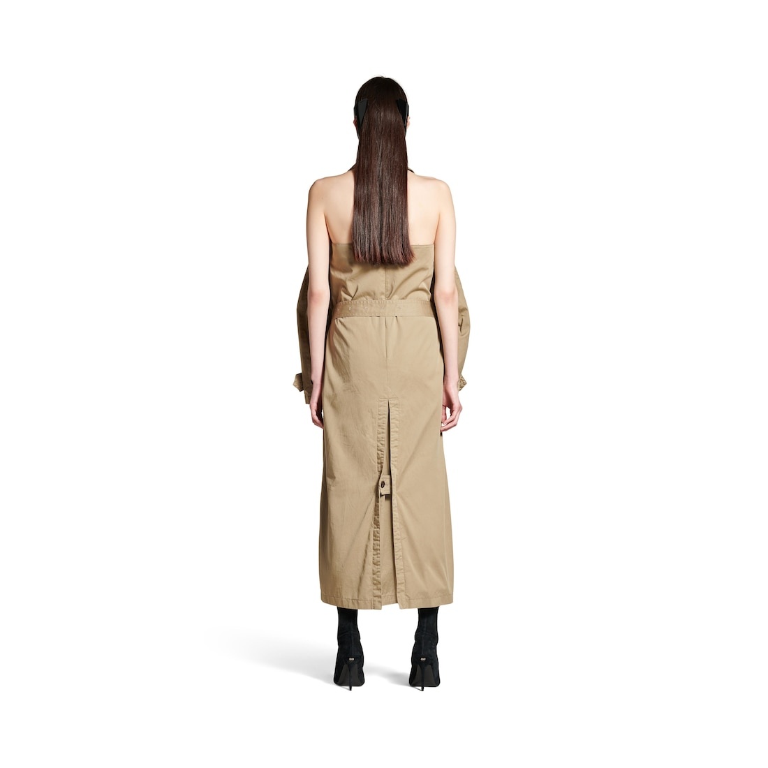 Women's Suspended Trench Dress in Beige - 4