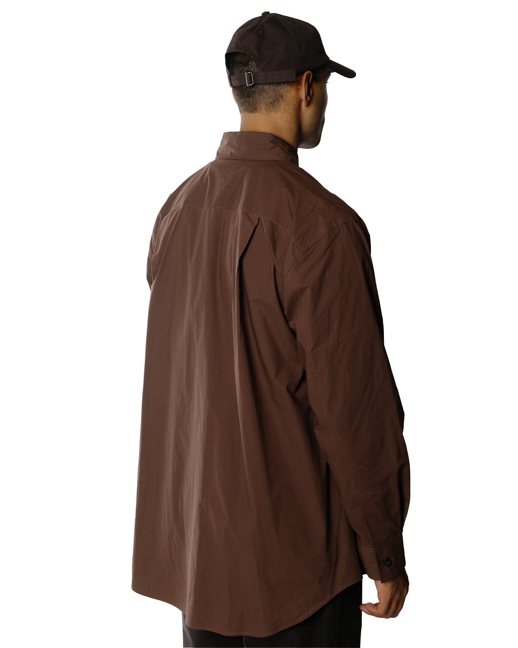 Oversized Dress Shirt Matt Cotton Poplin Teak - 4