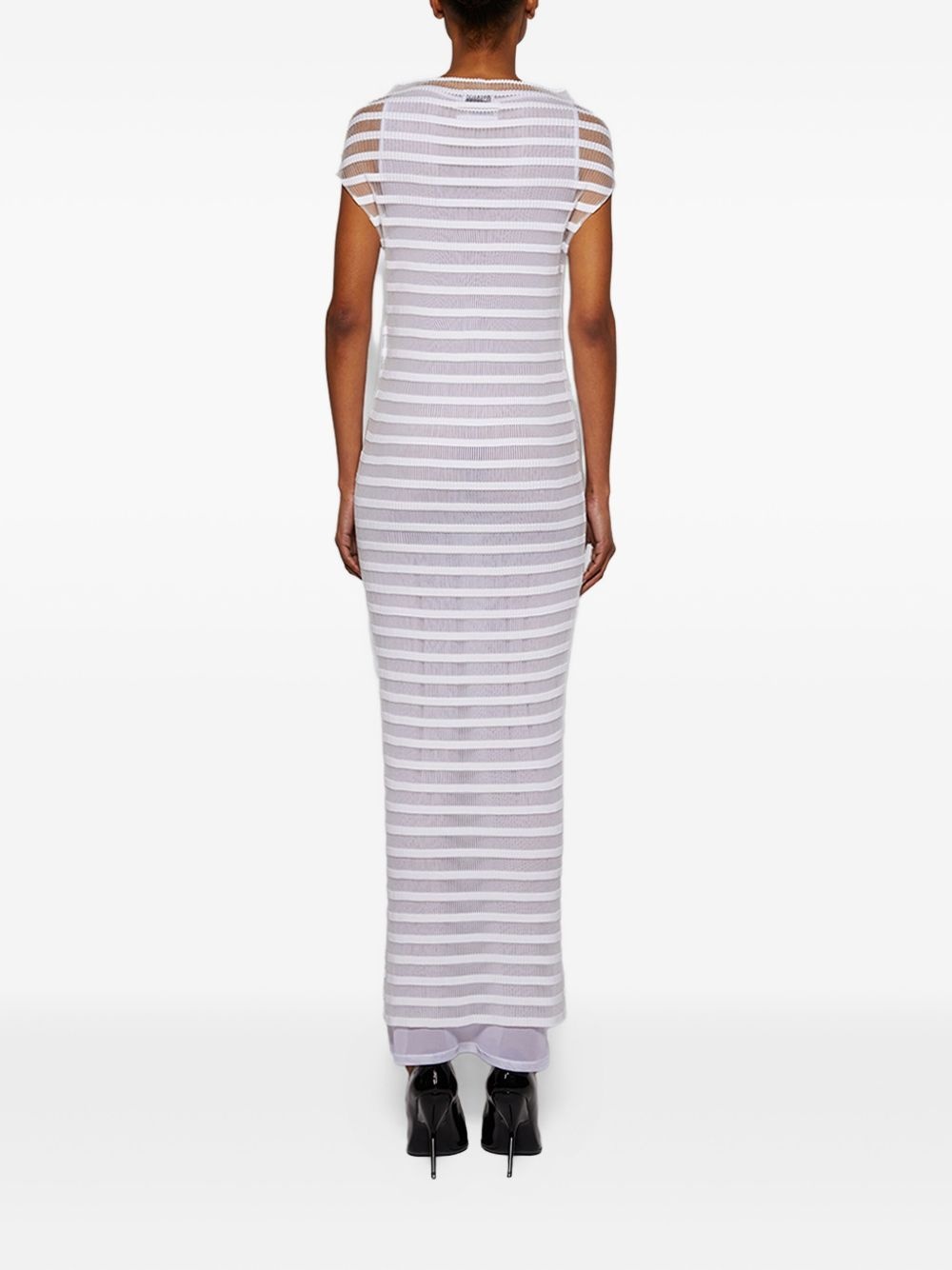 striped ribbed maxi dress - 4
