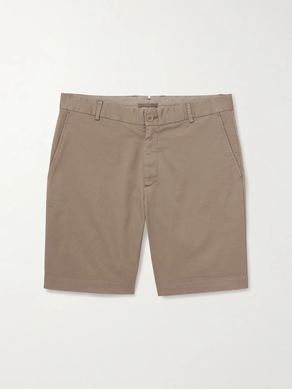Straight-Leg Garment-Dyed Cotton-Blend Twill Chino Shorts - 1