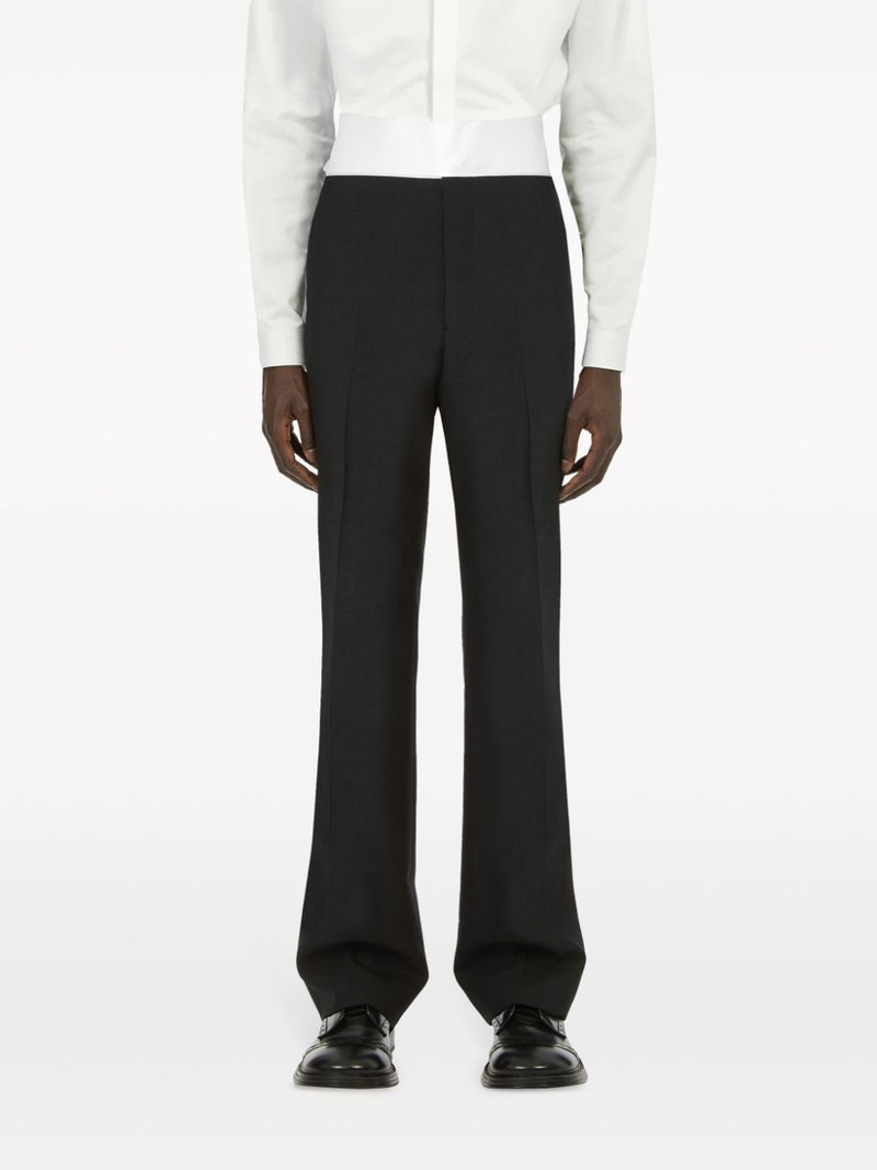 silk-insert pressed-crease tailored trousers 3