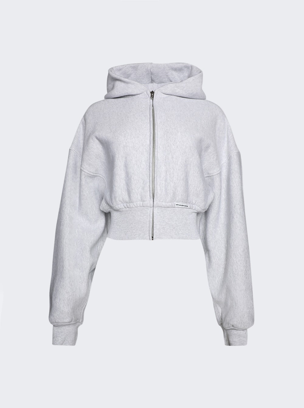 Cropped Zip Up Hoodie Heather Grey - 1