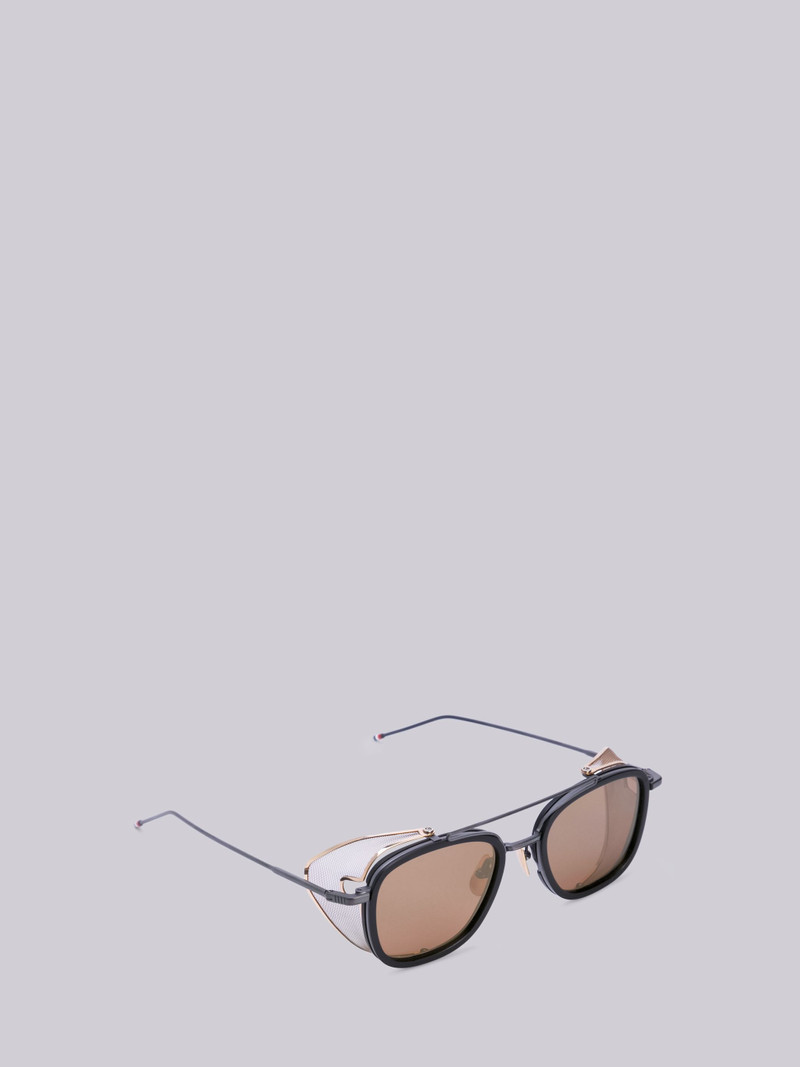 TB808 - Black and Gold Mesh Sunglasses 4