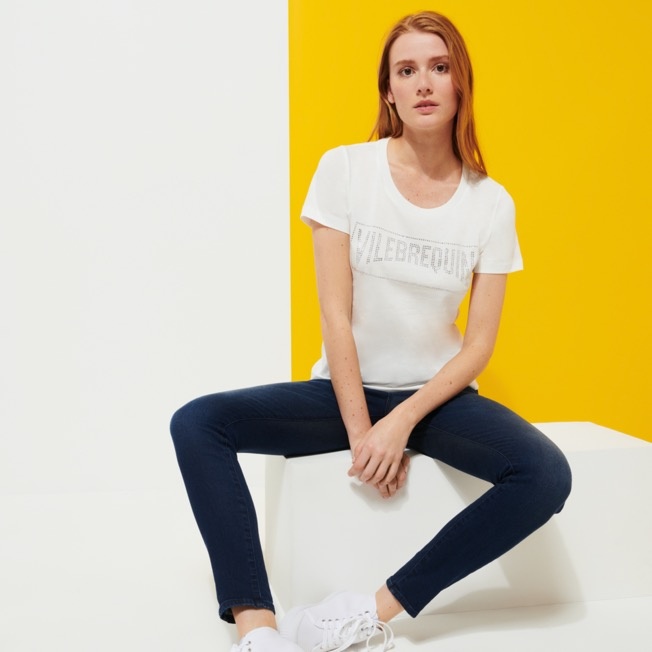 Women Cotton Vilebrequin Rhinestone T-shirt - 6