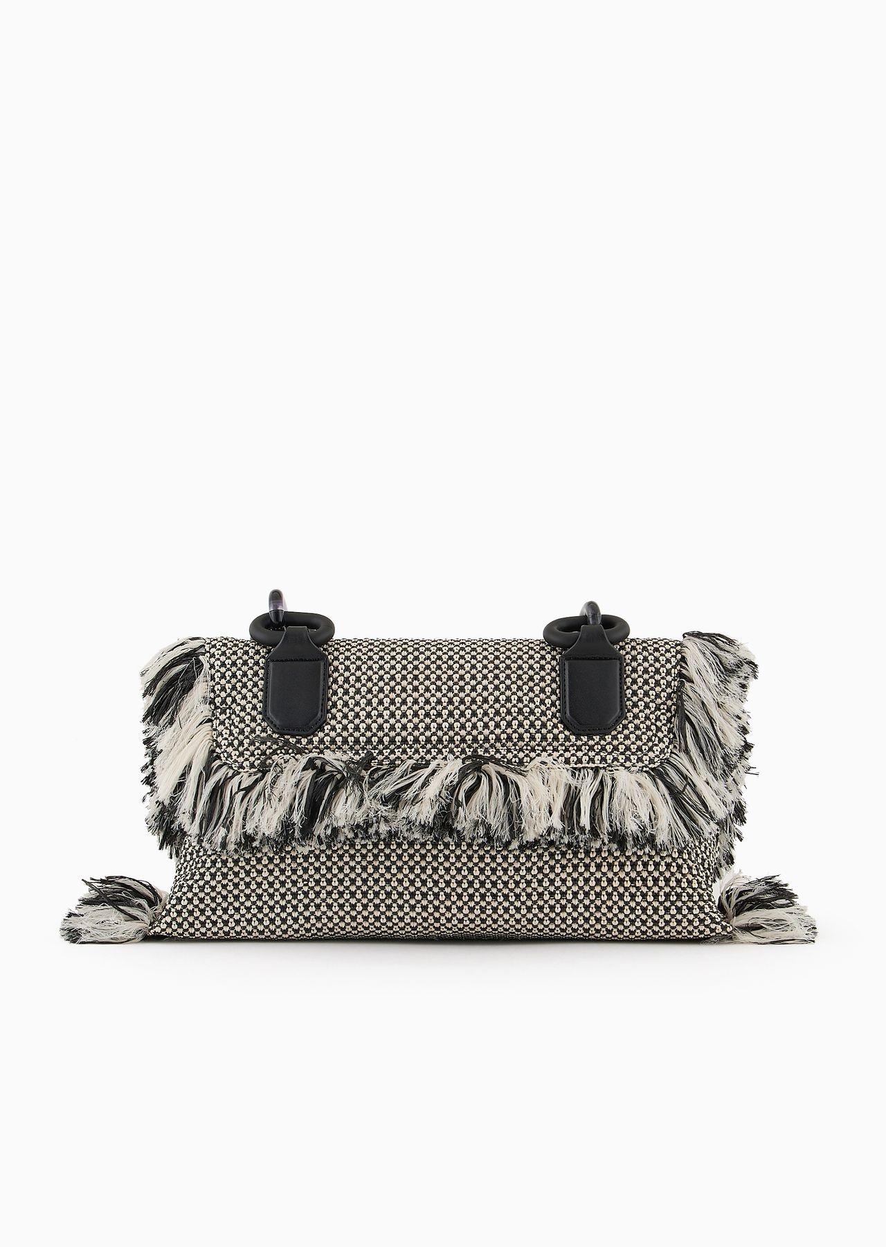 Fringed straw shoulder bag - 3