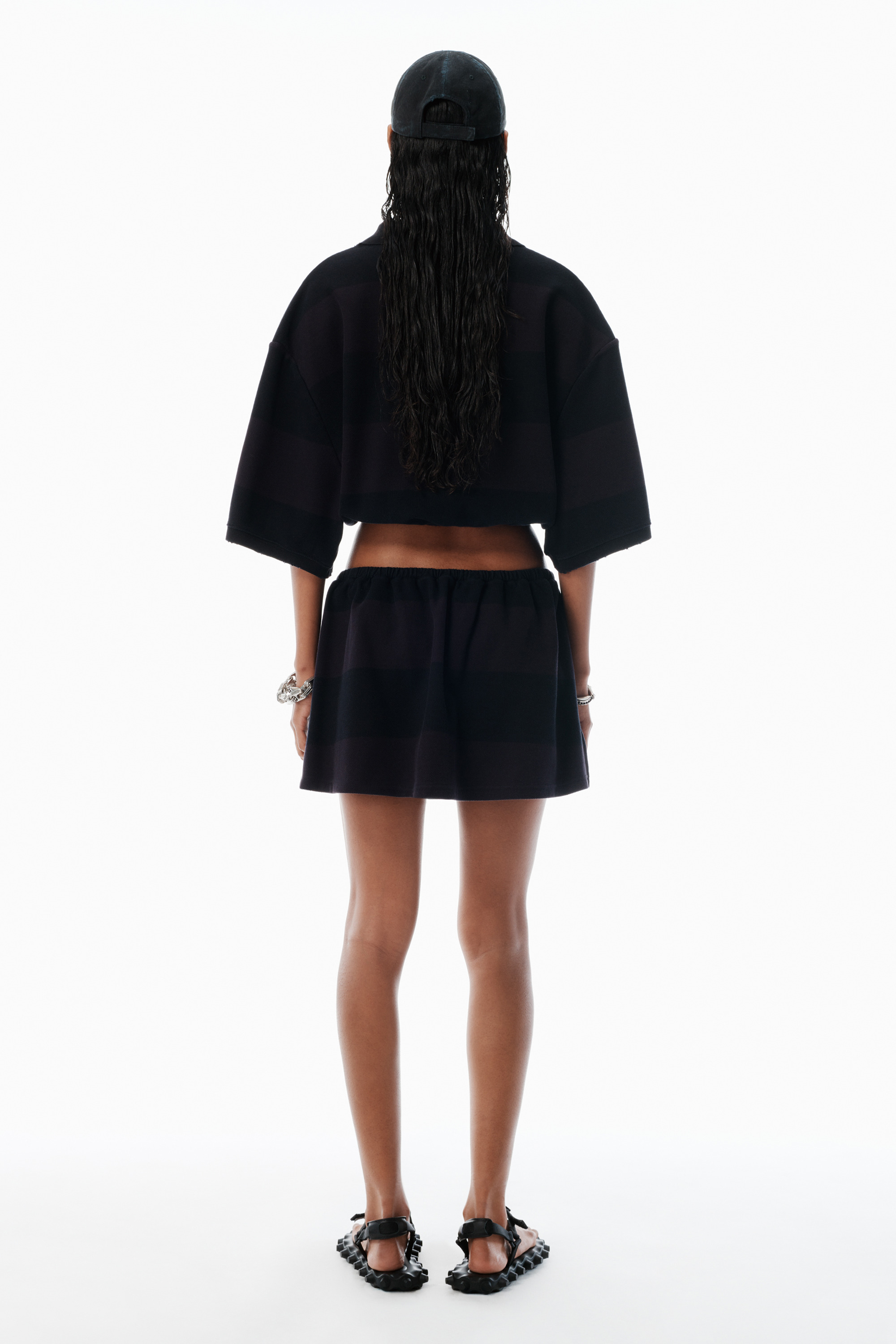 black striped deconstructed miniskirt - 4