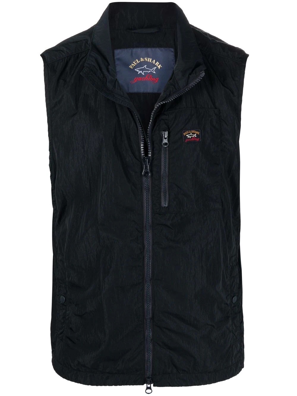 logo-patch zip-up gilet - 1