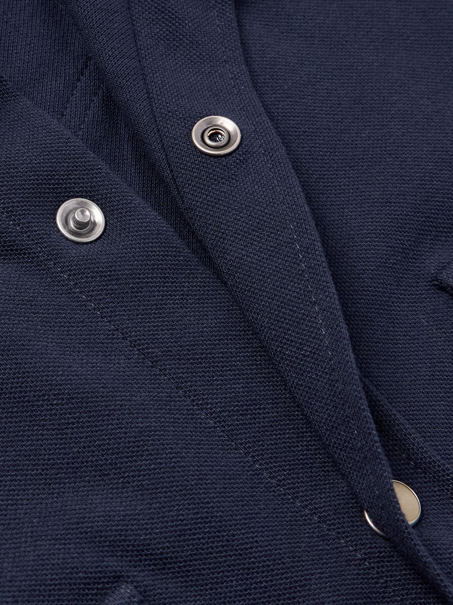 Slim-Fit Cotton-Piqué Western Shirt Blue - 5