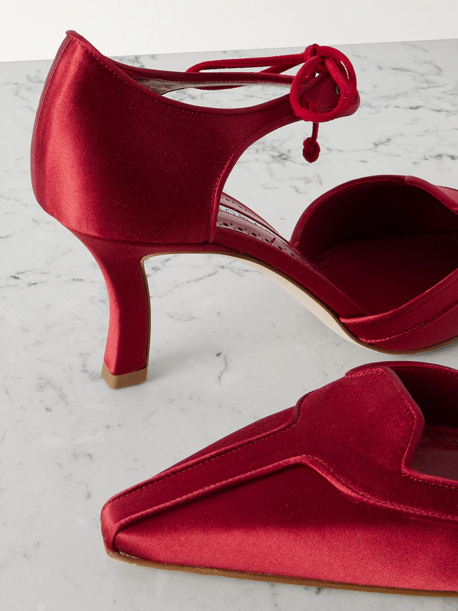 Orata 70 satin pumps Red - 4