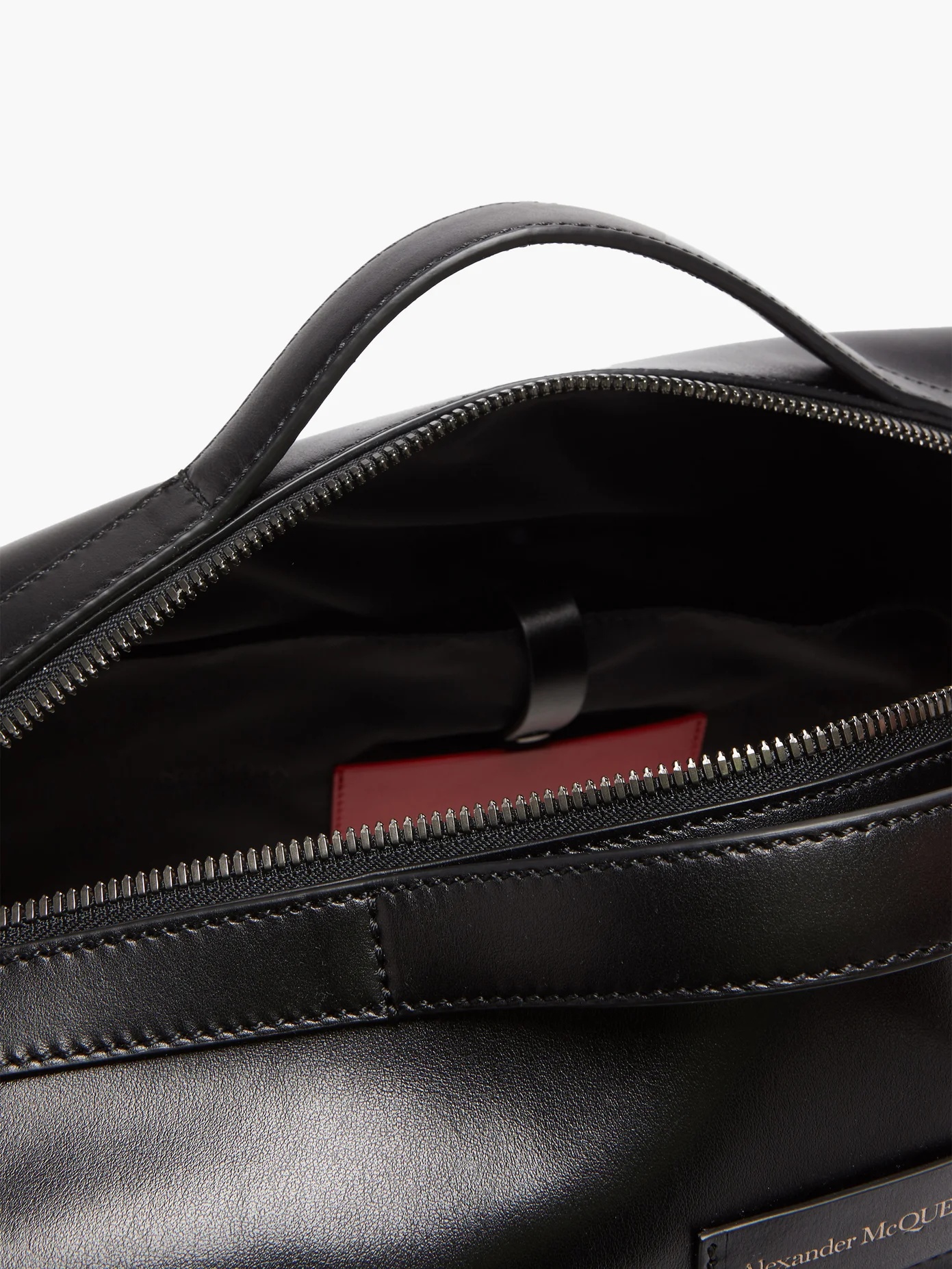 Logo-embossed leather holdall - 5