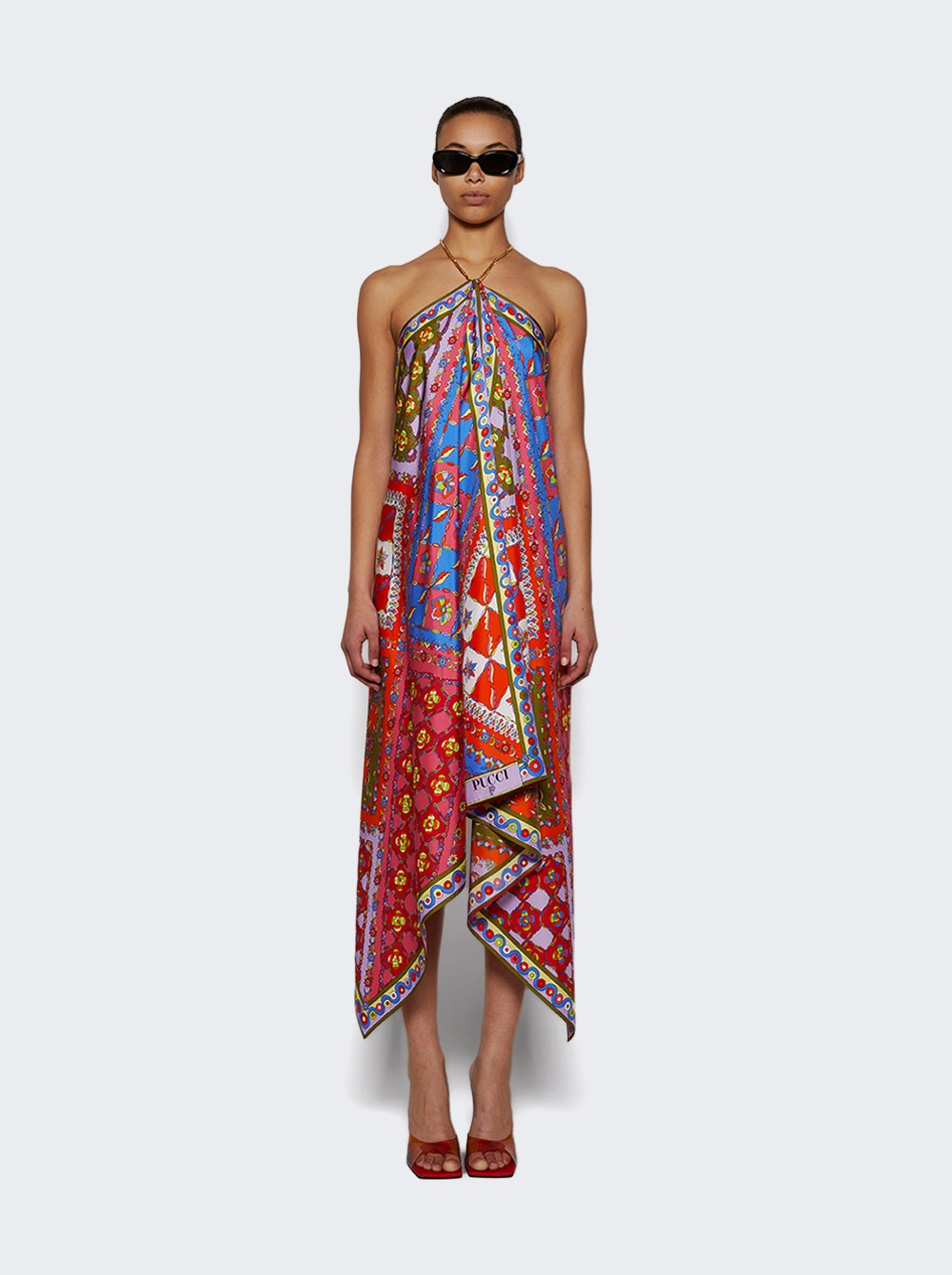 Festa-print Silk Twill Dress Multicolor - 3