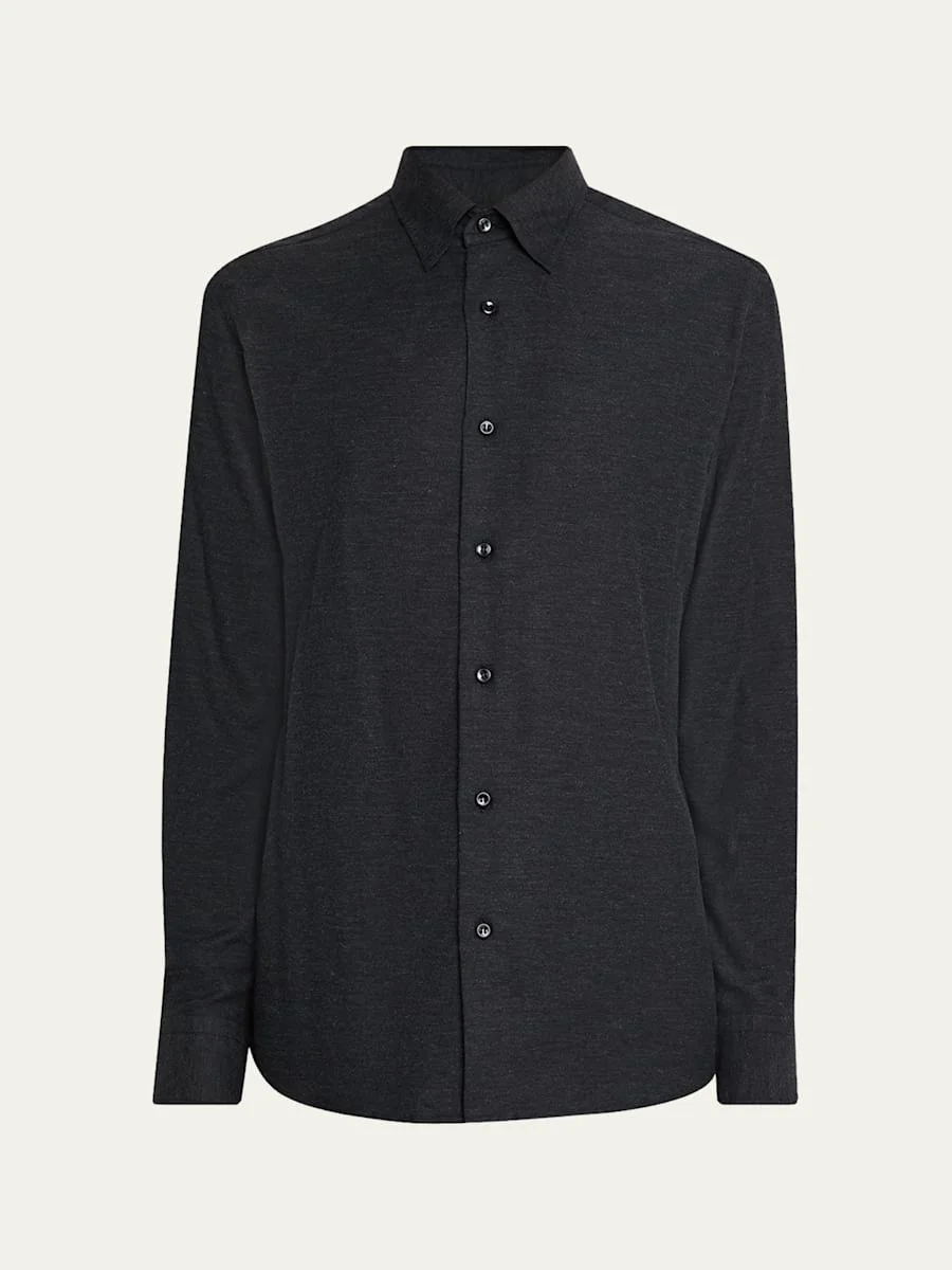 Men's Cotton and Cashmere Sport Shirt - 1