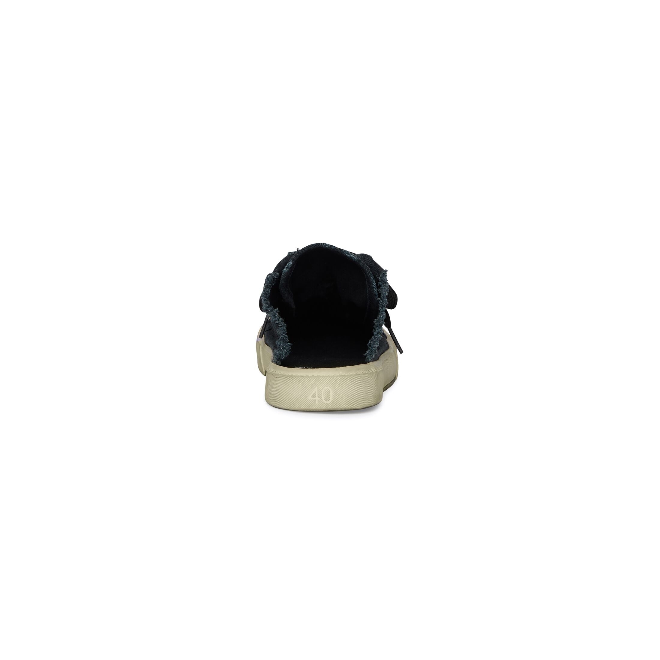 Balenciaga Paris Mules 'Black Destroyed Cotton and White Rubber' 693953W3RC31090 - 4