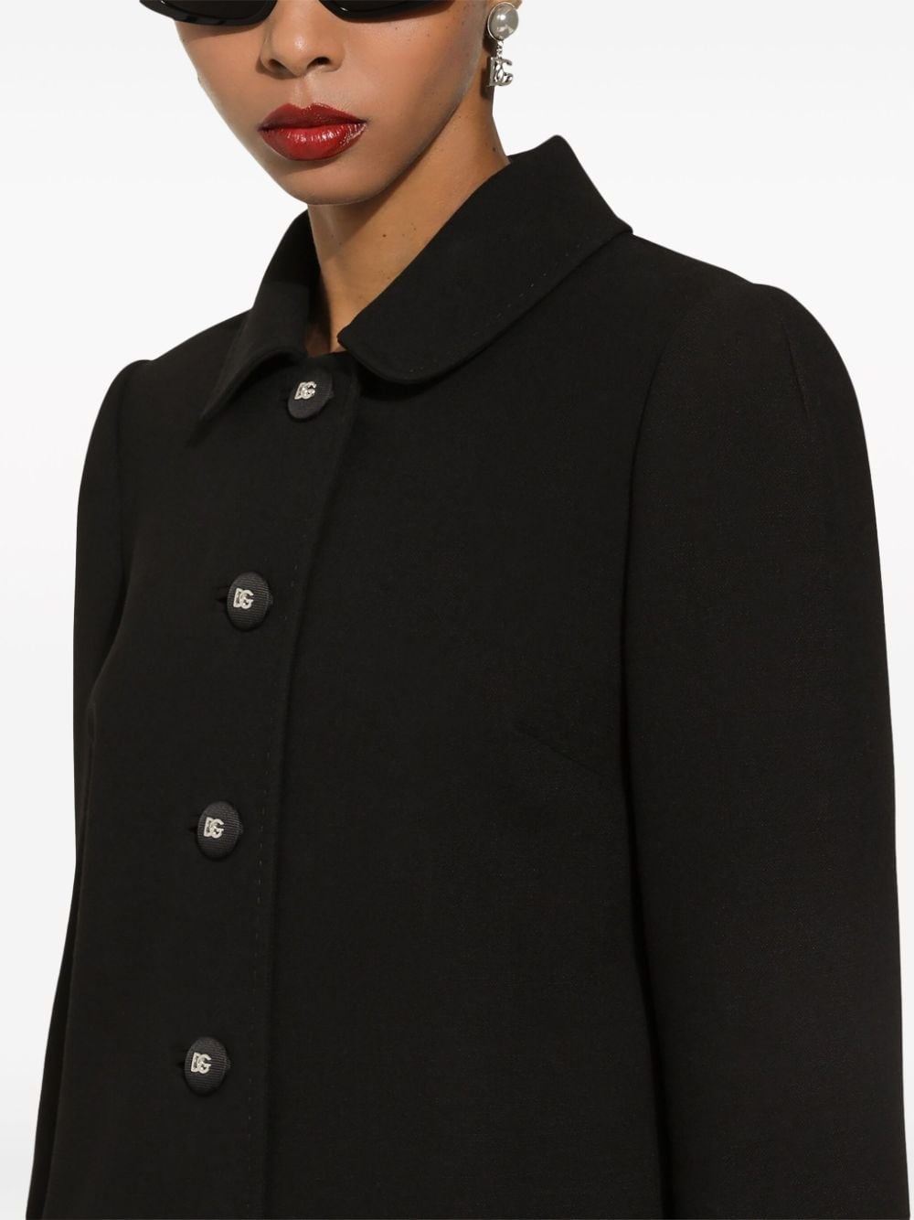 logo-button single-breasted coat - 5