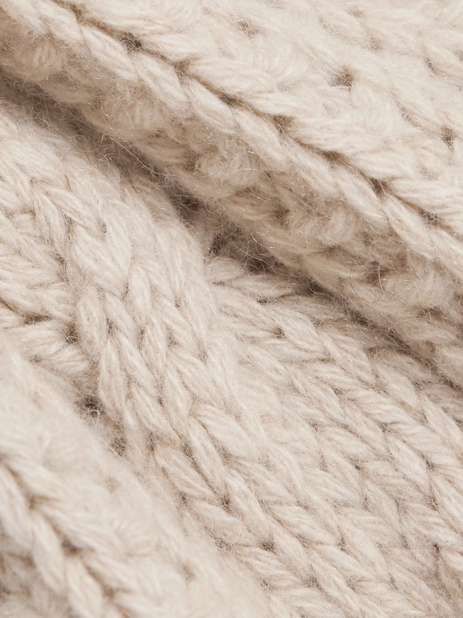 Ribbed and cable-knit cashmere shorts Beige - 5