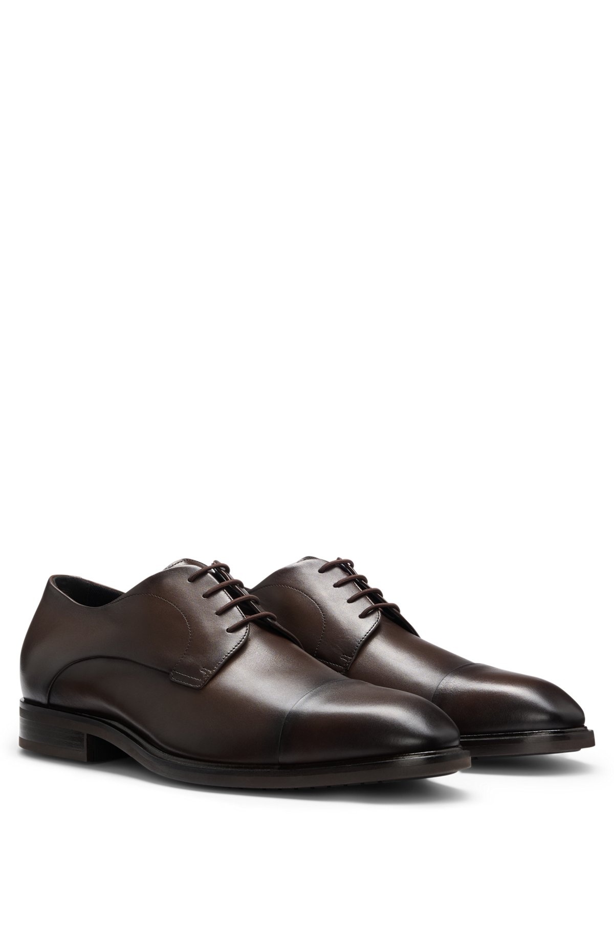 LEATHER DERBY SHOES WITH CAP TOE - 2