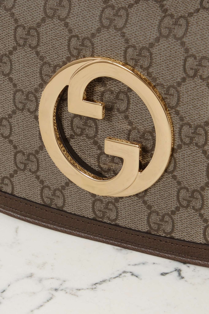 Blondie textured leather-trimmed printed coated-canvas shoulder bag 4