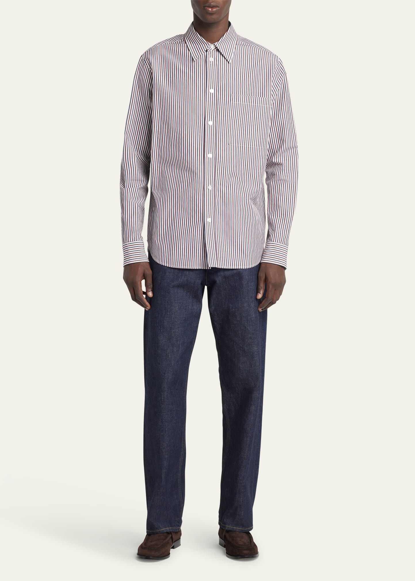 Men's Striped Poplin Dress Shirt - 2