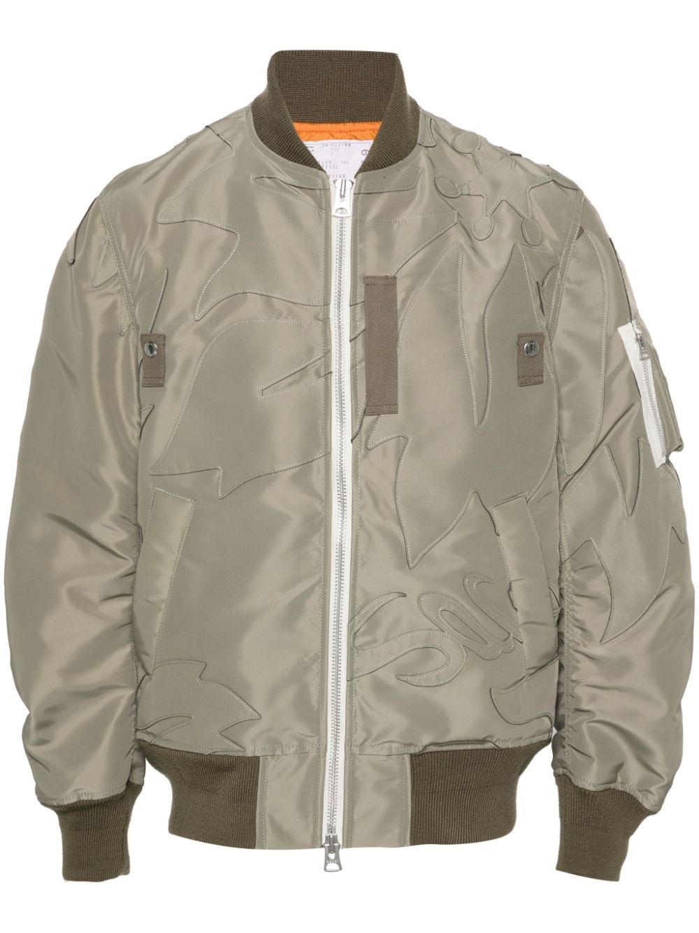 embroidered-patch bomber jacket - 1