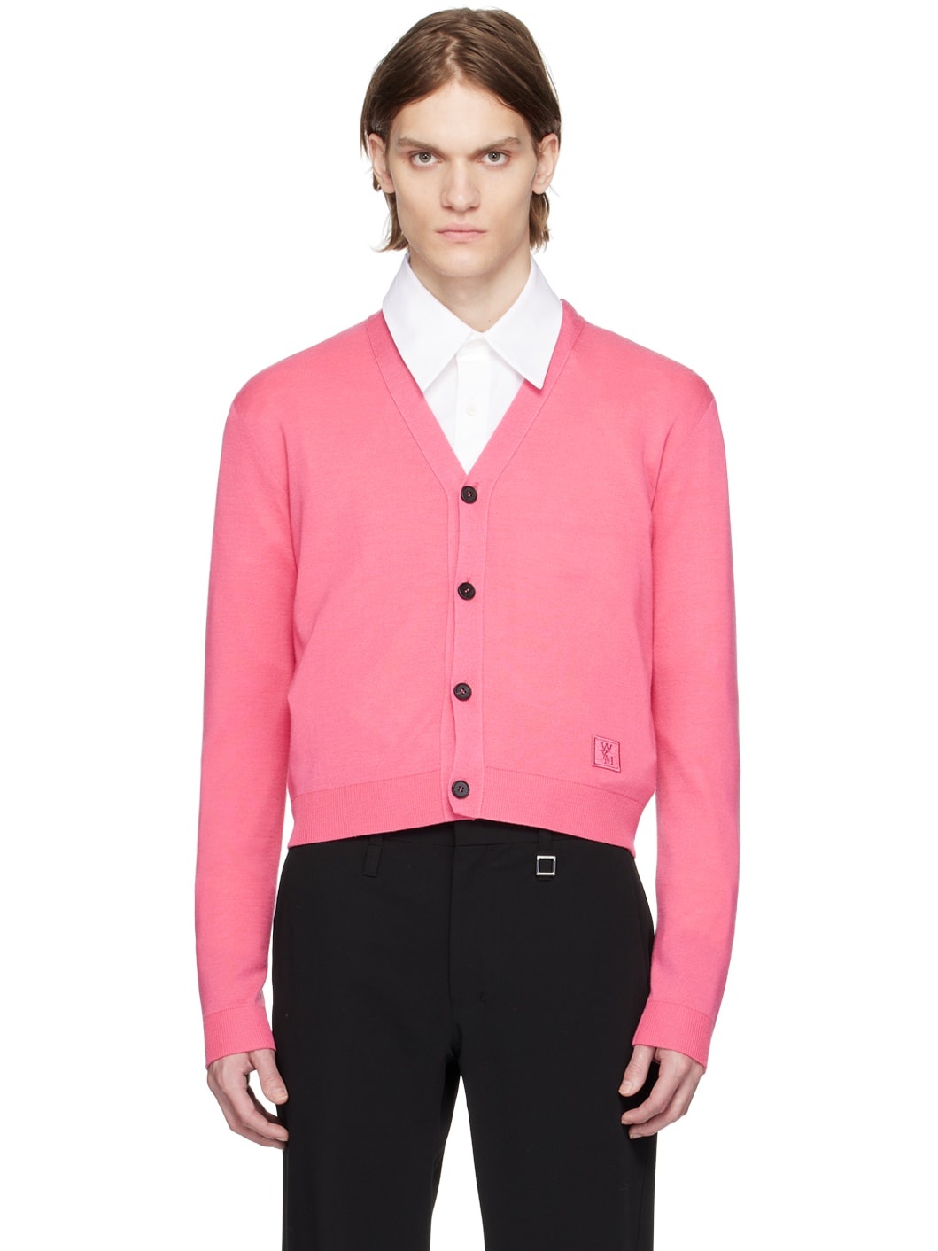 Pink Cropped Cardigan - 1