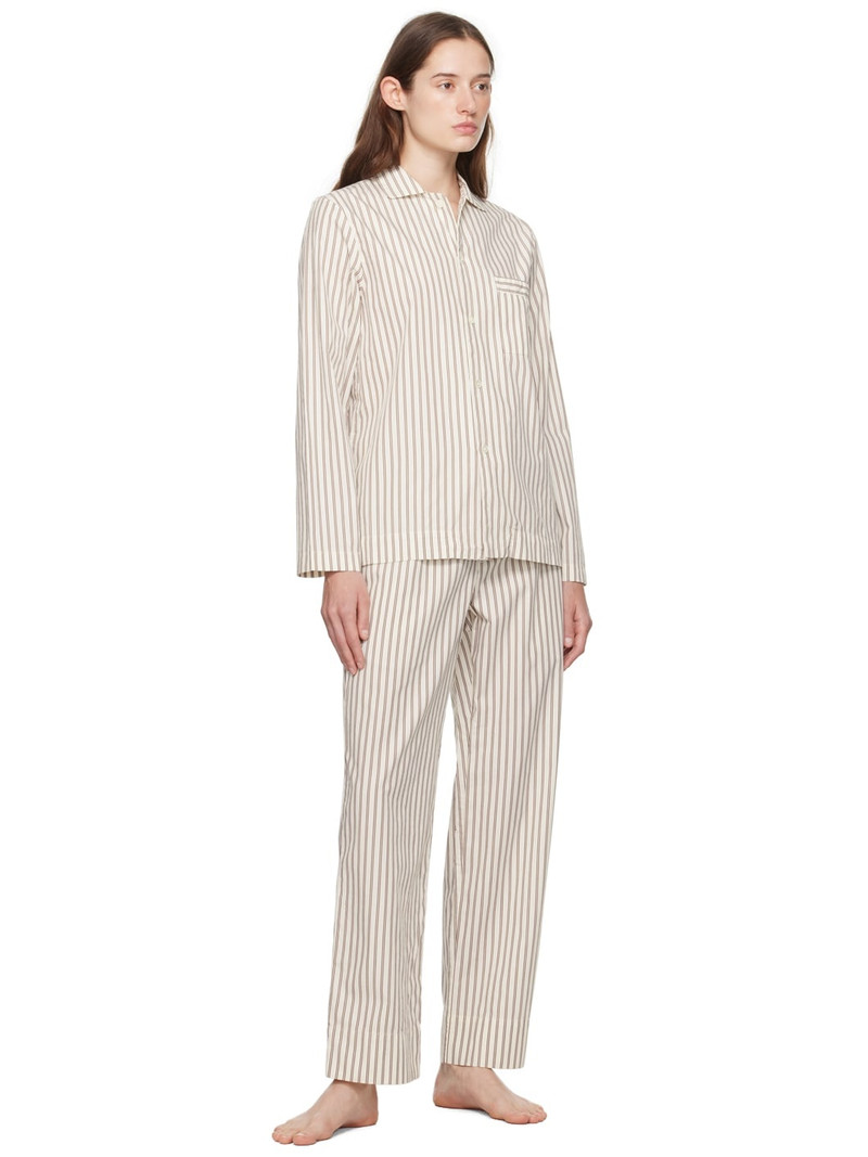 TEKLA Off-White & Brown Drawstring Pyjama Pants outlook