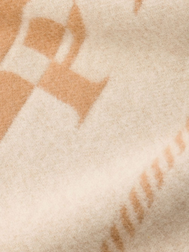 Prada small jacquard-logo wool scarf outlook