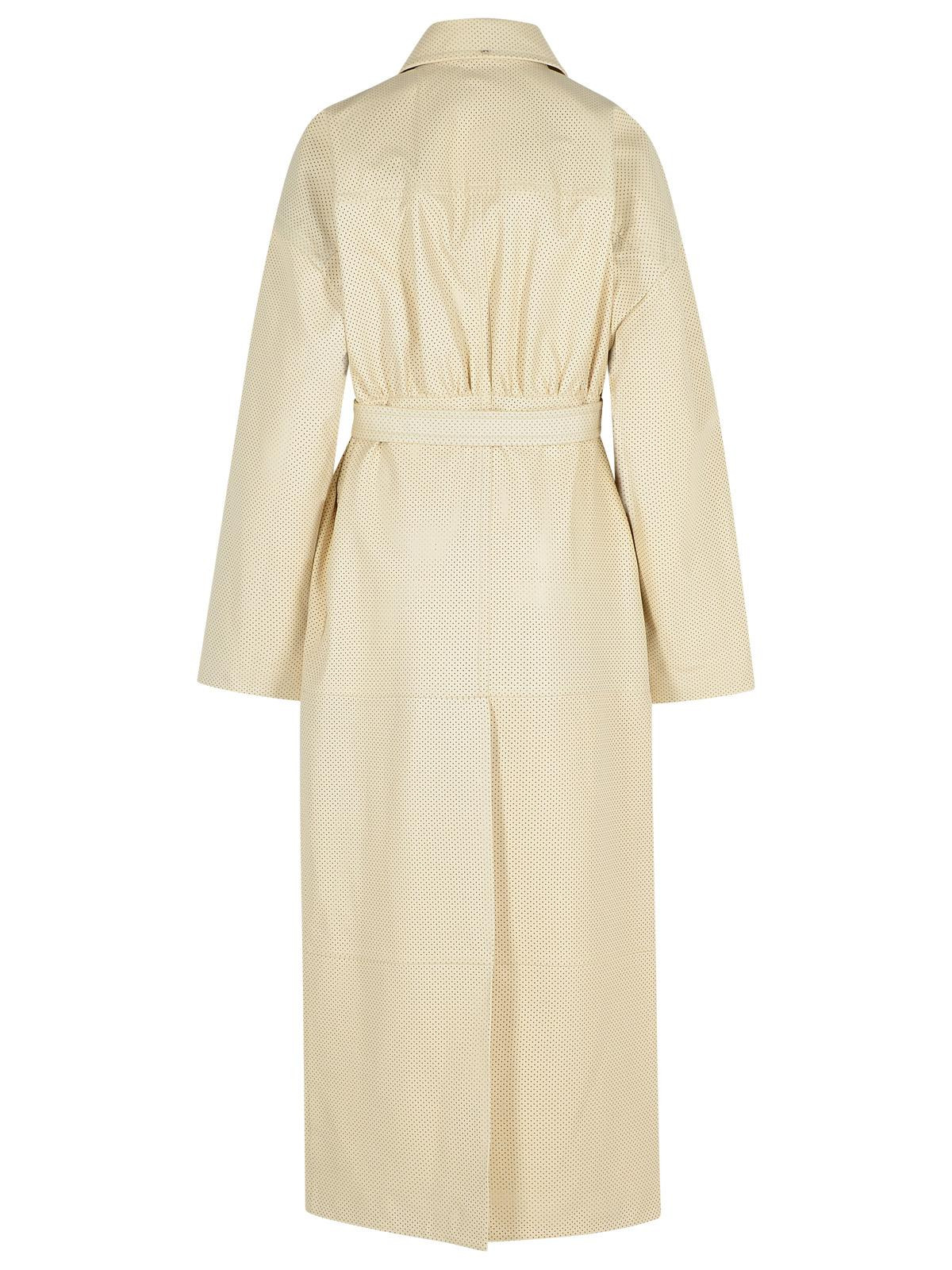 Sportmax Ivory Leather Trench Coat Women - 3