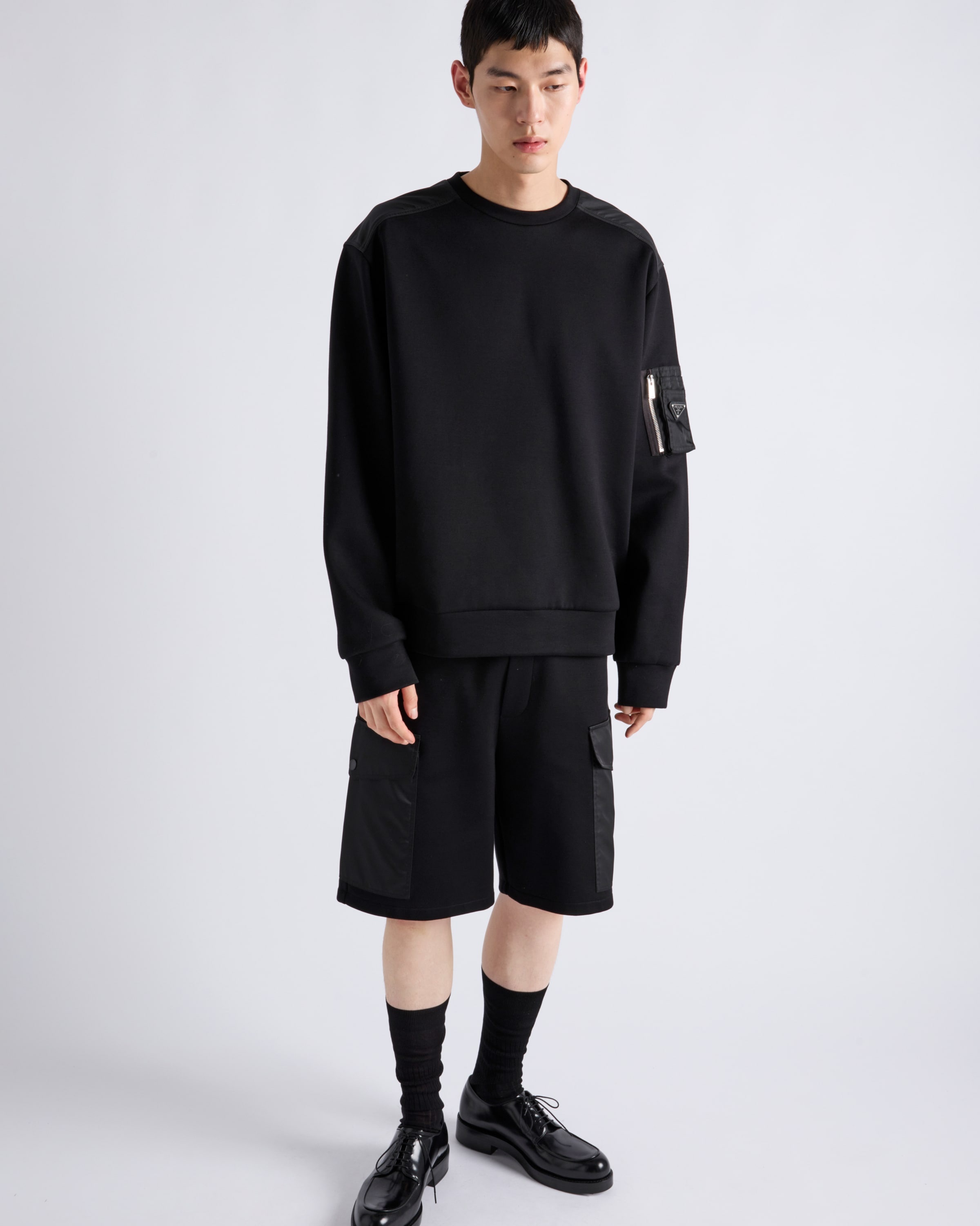 Cotton fleece and Re-Nylon sweatshirt - 3