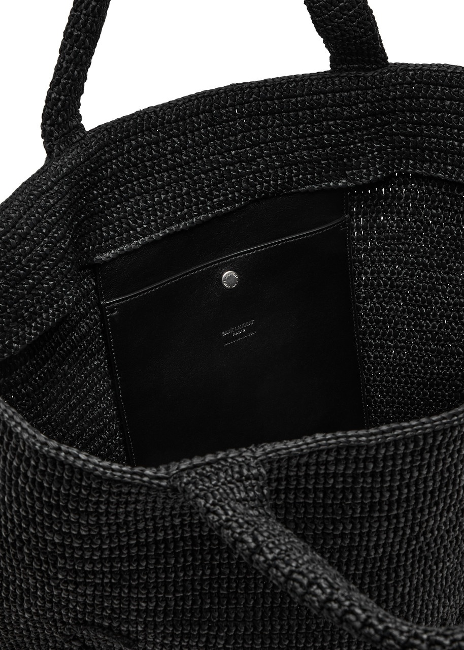 Saint Laurent Logo-embossed Raffia Tote - 4