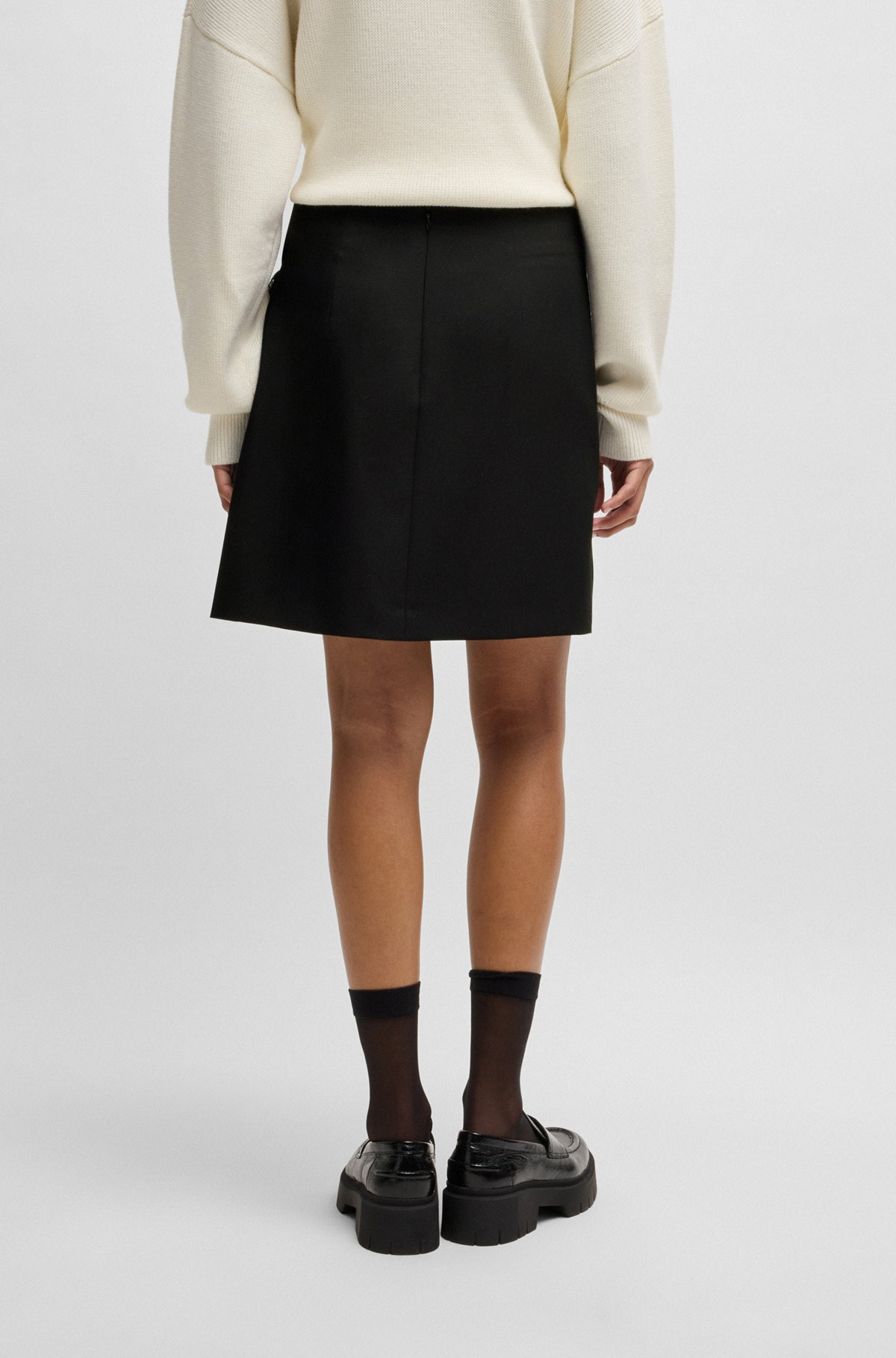WRAP MINI SKIRT WITH BRANDED BELT BUCKLE - 4