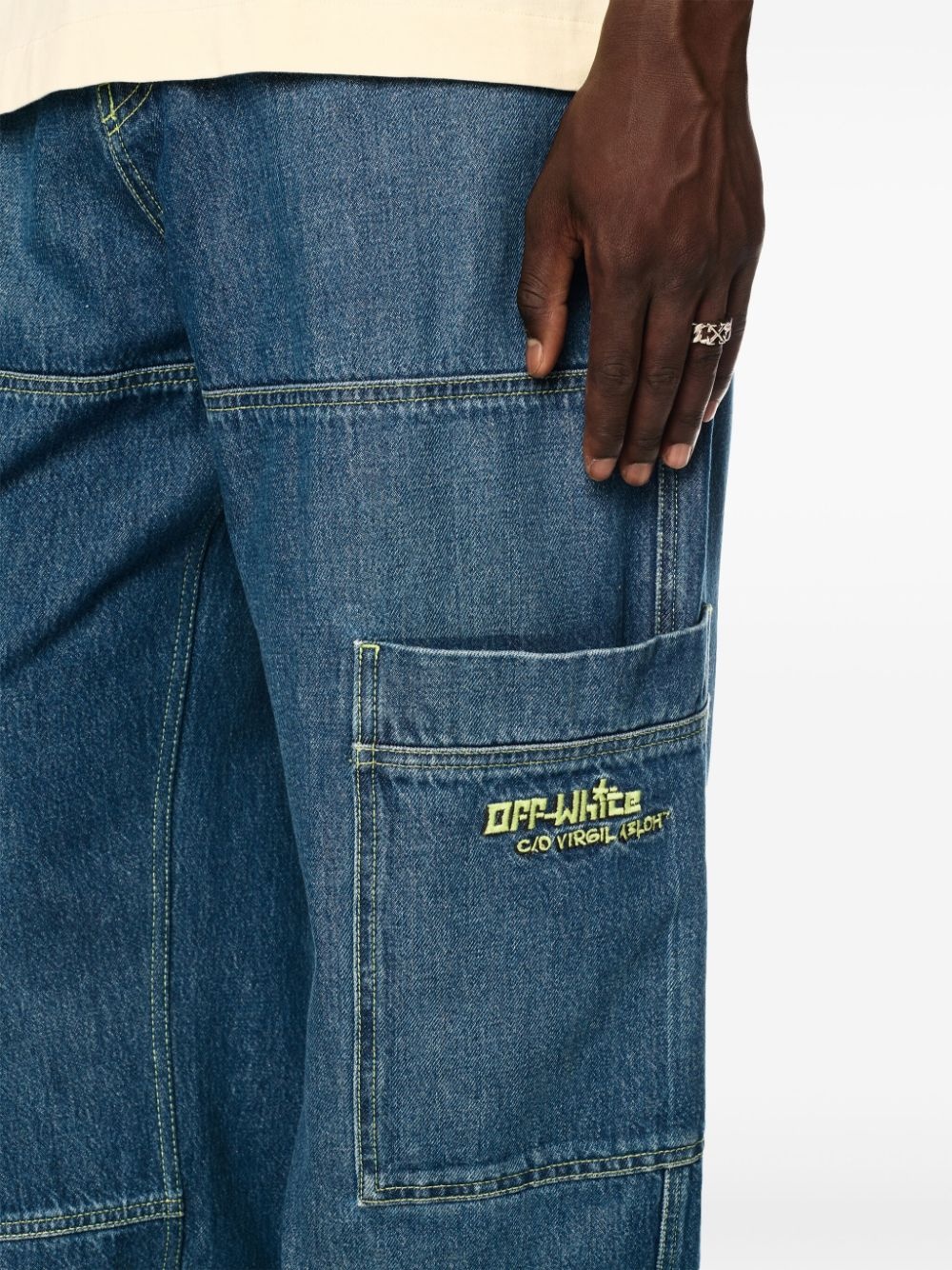 Irregular cargo jeans - 5