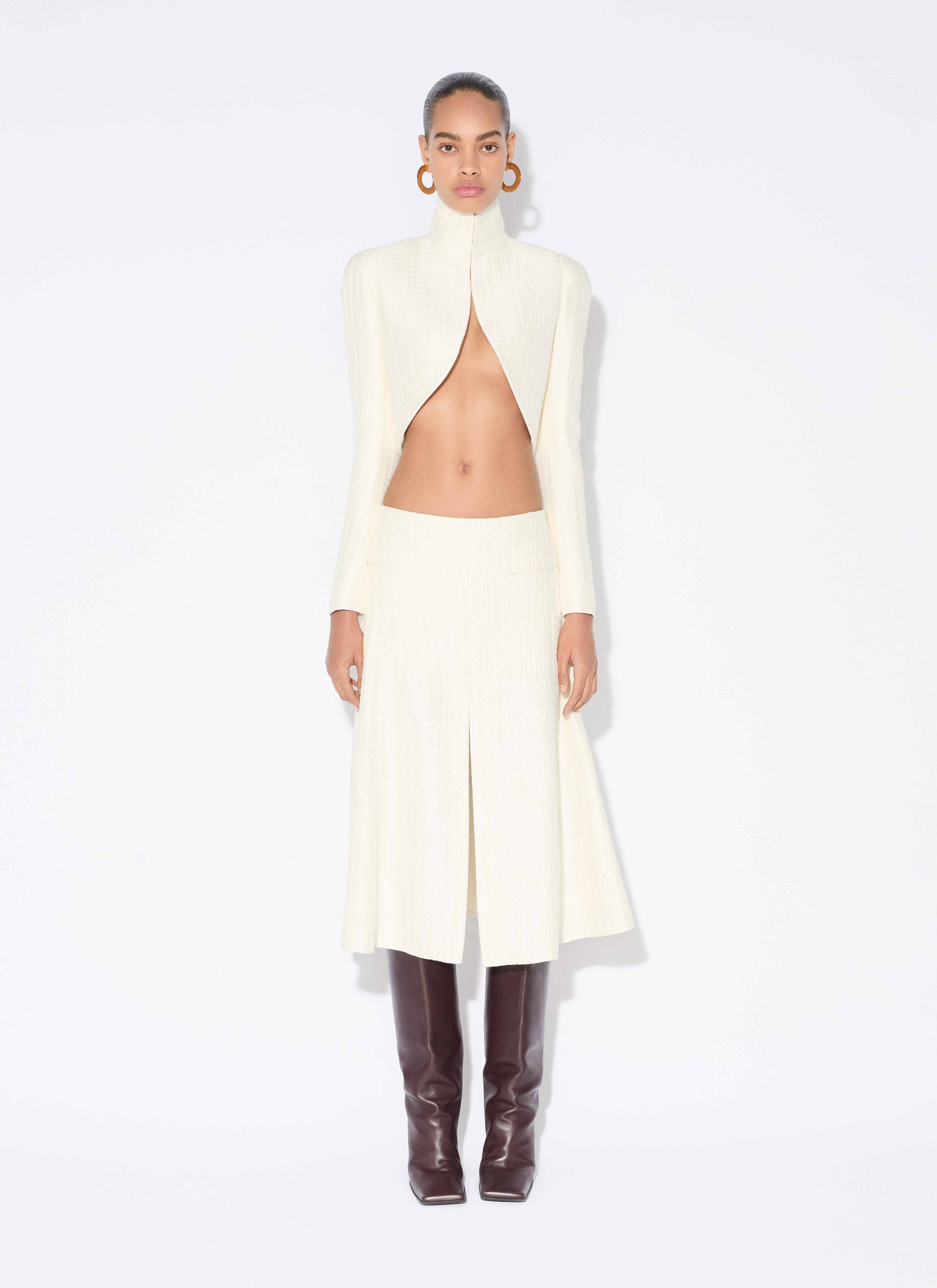 SILK CLOQUÉ CROPPED JACKET - 2