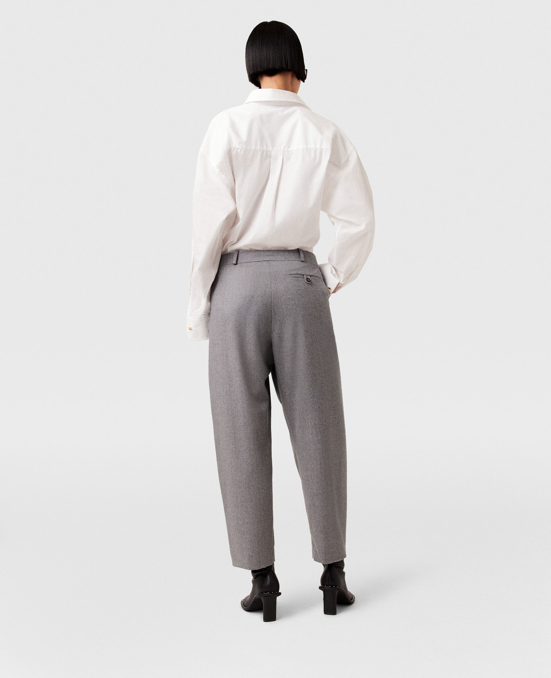 Pleated High-Rise Wool Pants - 5