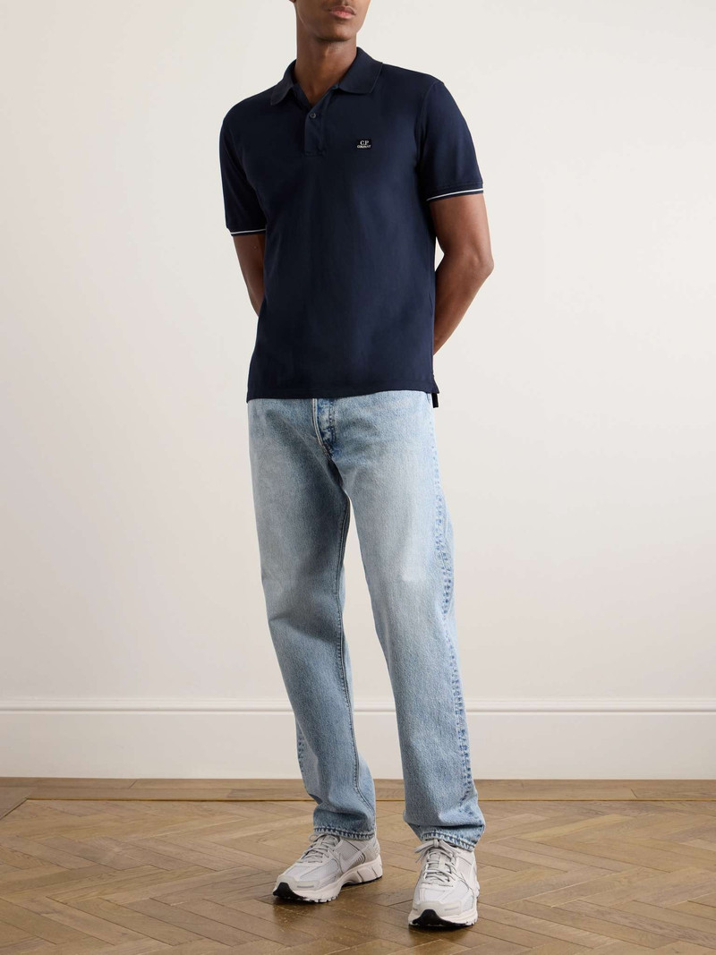 C.P. Company Tactic Slim-Fit Logo-Embroidered Cotton-Blend Piqué Polo Shirt outlook