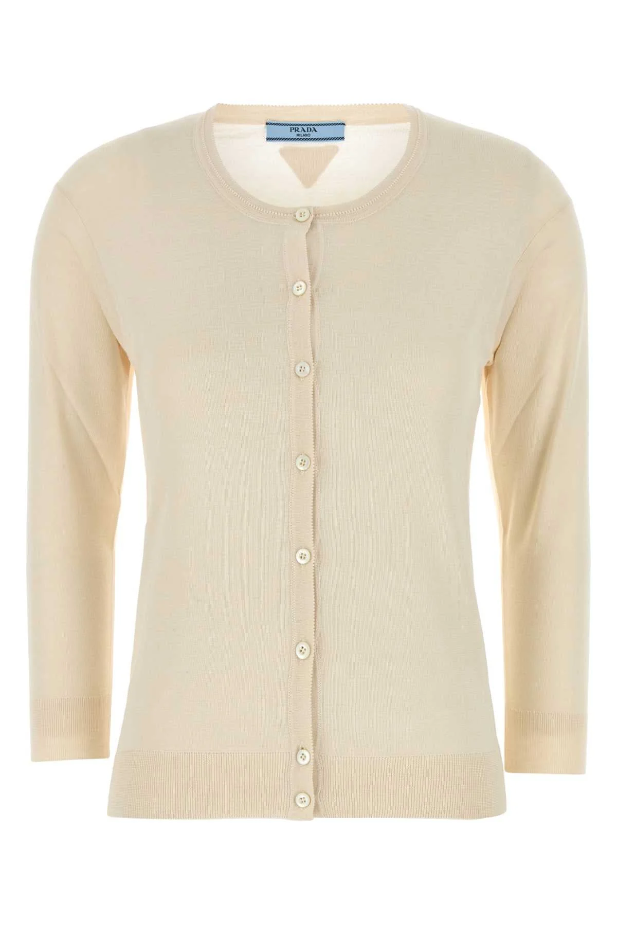 Prada Women Sand Silk Blend Cardigan - 1