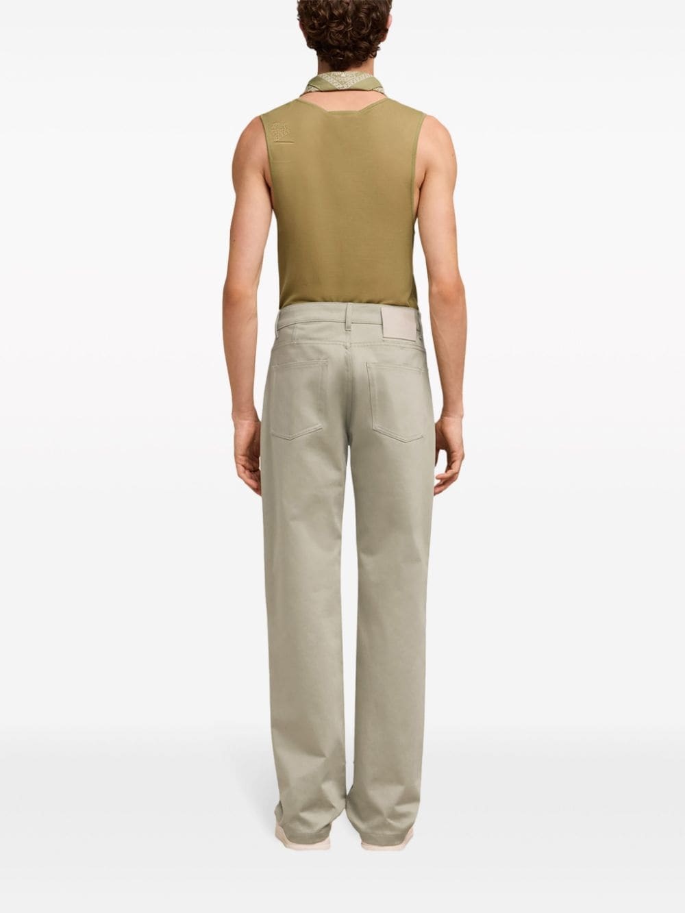 straight-leg cotton trousers - 4