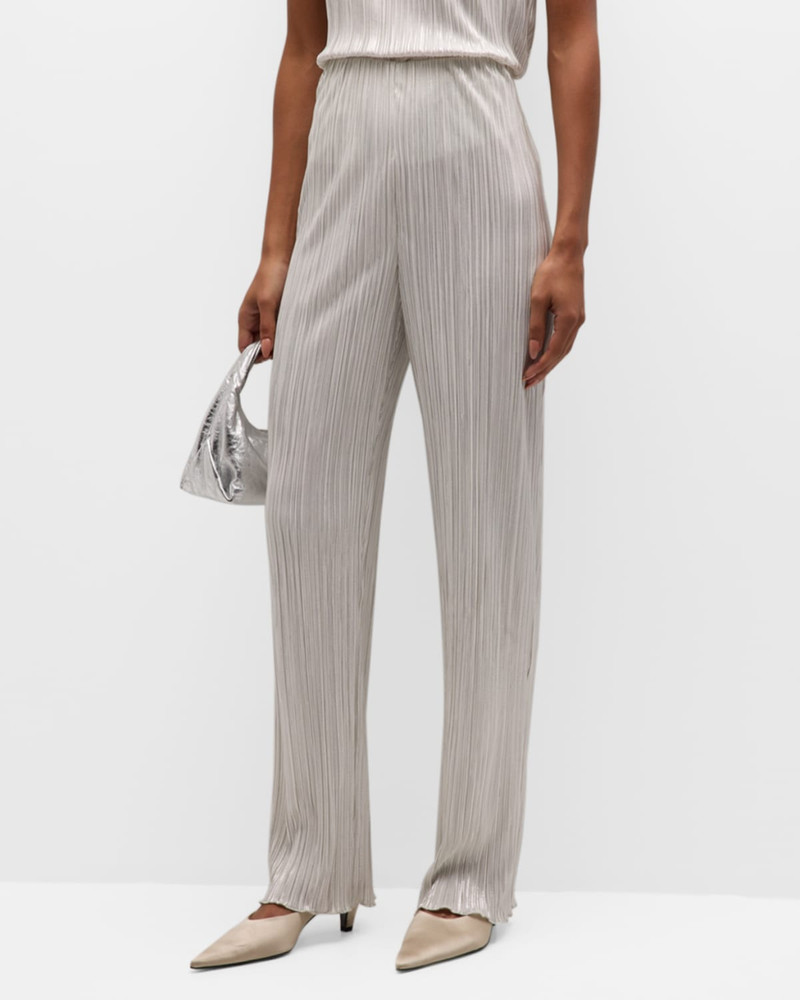 Rails Rowan High-Rise Straight-Leg Plisse Pants outlook